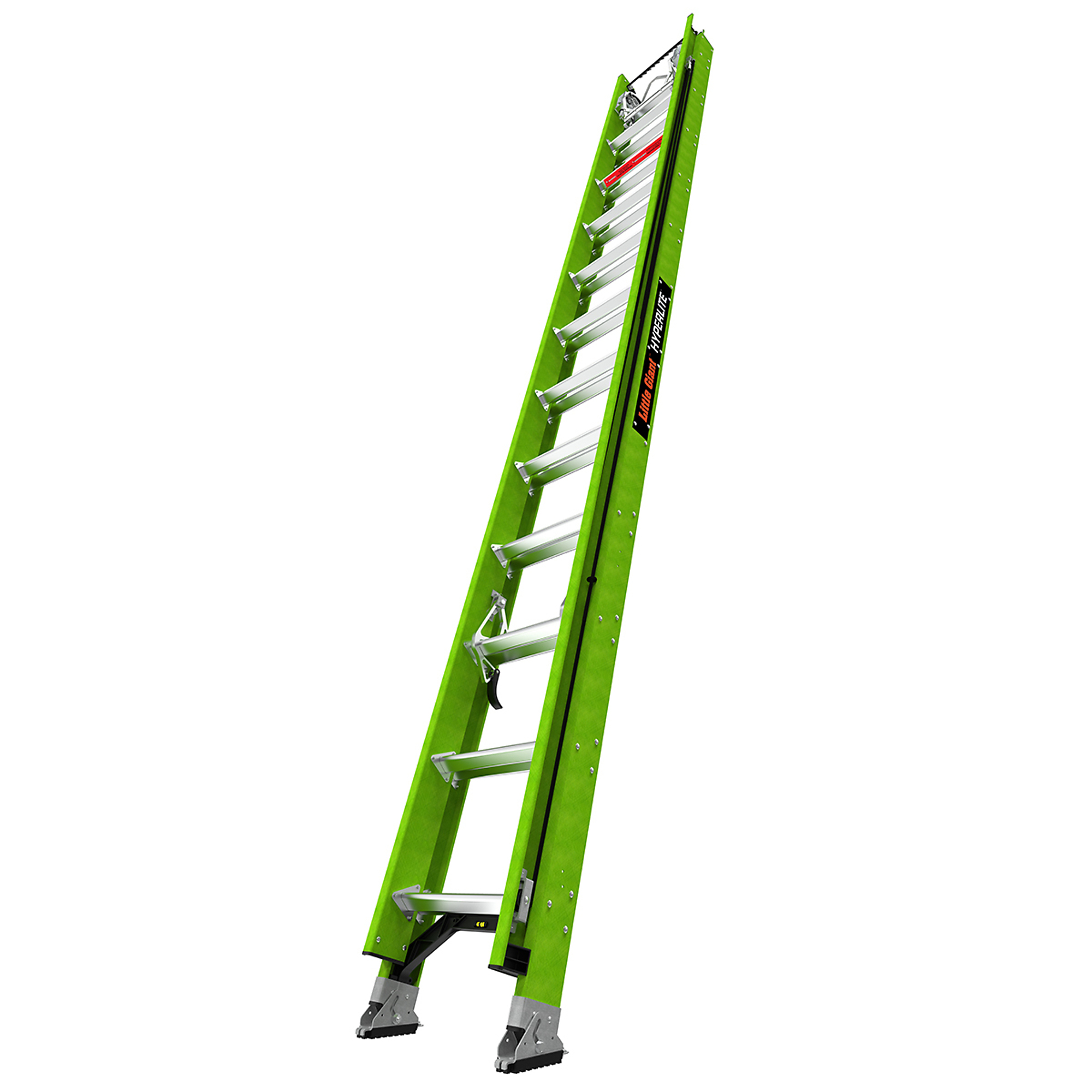 Little Giant Ladder, HYPERLITE 28 300 lb. Fiber Ext Ladder Hooks Straps, Height 28 ft, Capacity 300 lb, Material Fiberglass, Model 18328