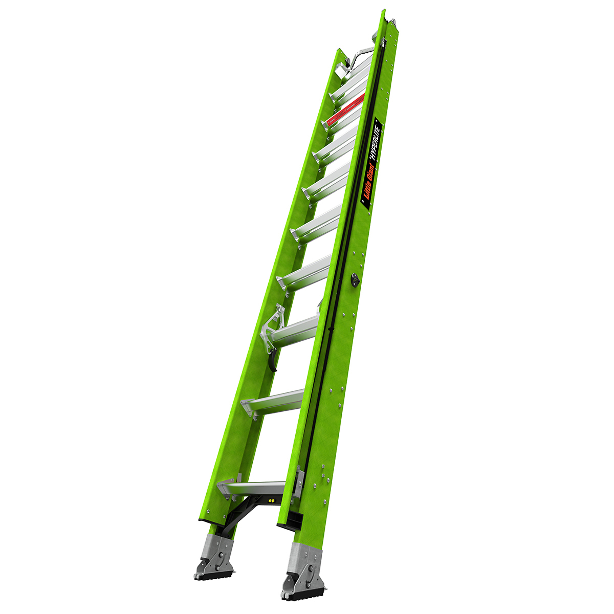 Little Giant Ladder, HYPERLITE 20ft. Ext Ladder GROUND CUE VRung SURE-SET, Height 20 ft, Capacity 375 lb, Material Fiberglass, Model 17920-186
