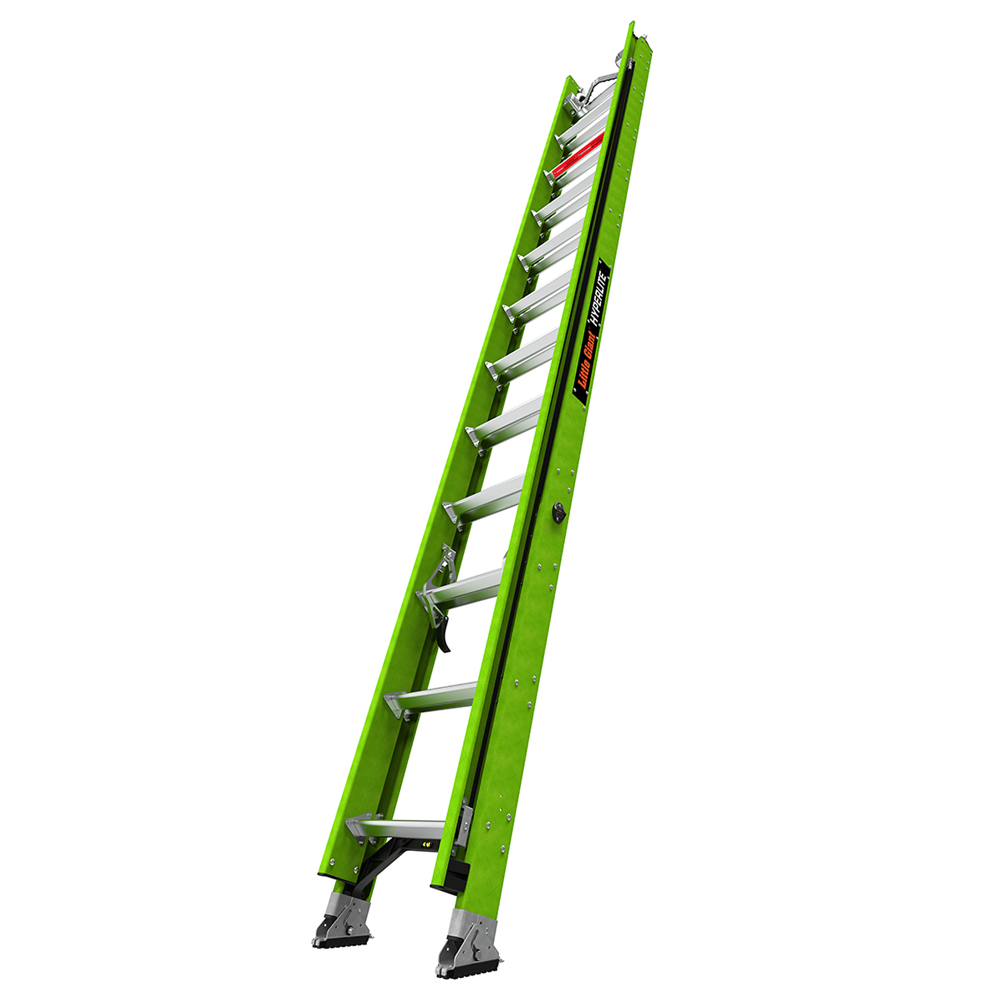 Little Giant Ladder, HYPERLITE 24 Ext Ladder w Cable Hooks and V-Rung, Height 24 ft, Capacity 375 lb, Material Fiberglass, Model 17924-089