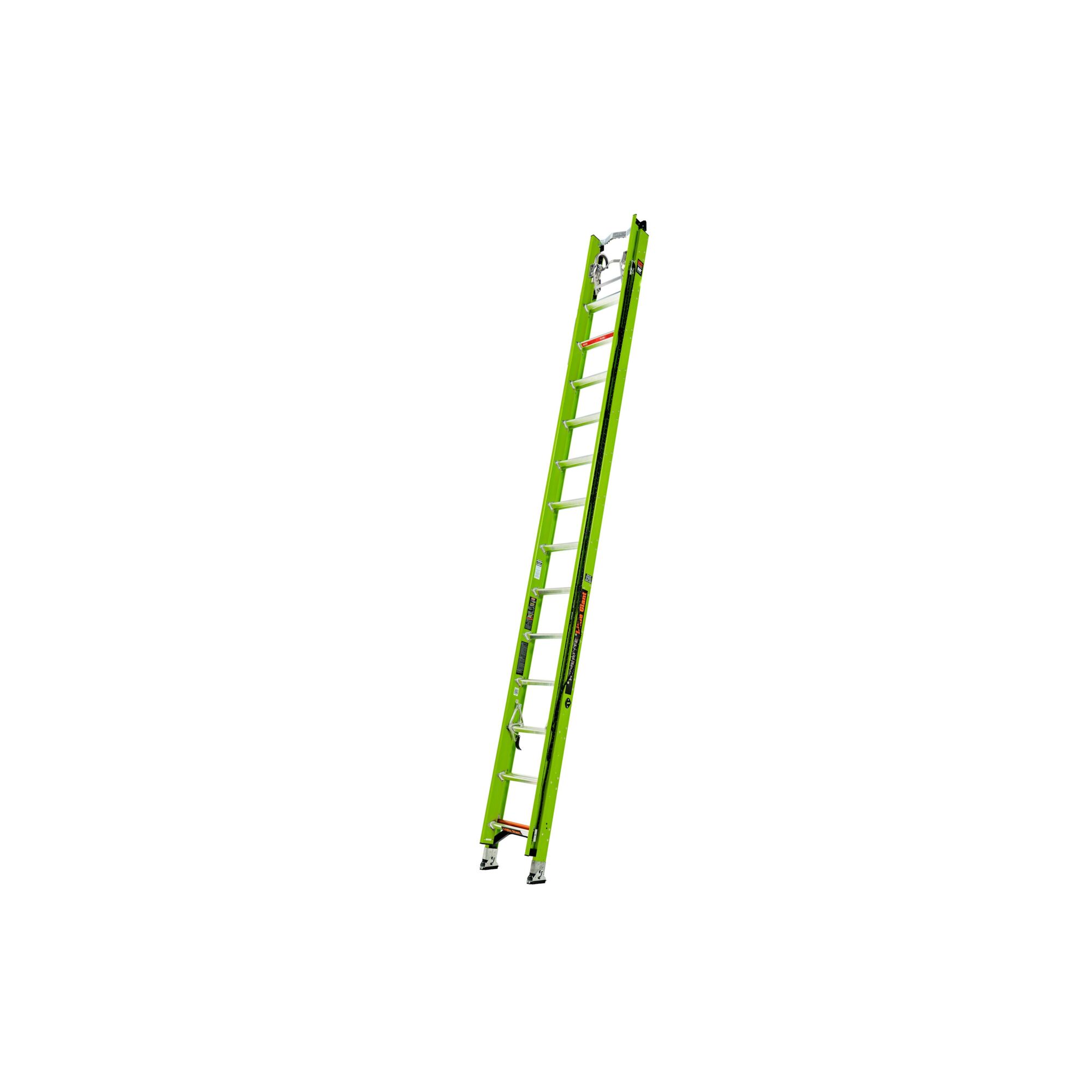 Little Giant Ladder, HYPERLITE 28 Ext Ladder GROUND CUE Hook CLAW Vbar, Height 28 ft, Capacity 375 lb, Material Fiberglass, Model 17528V