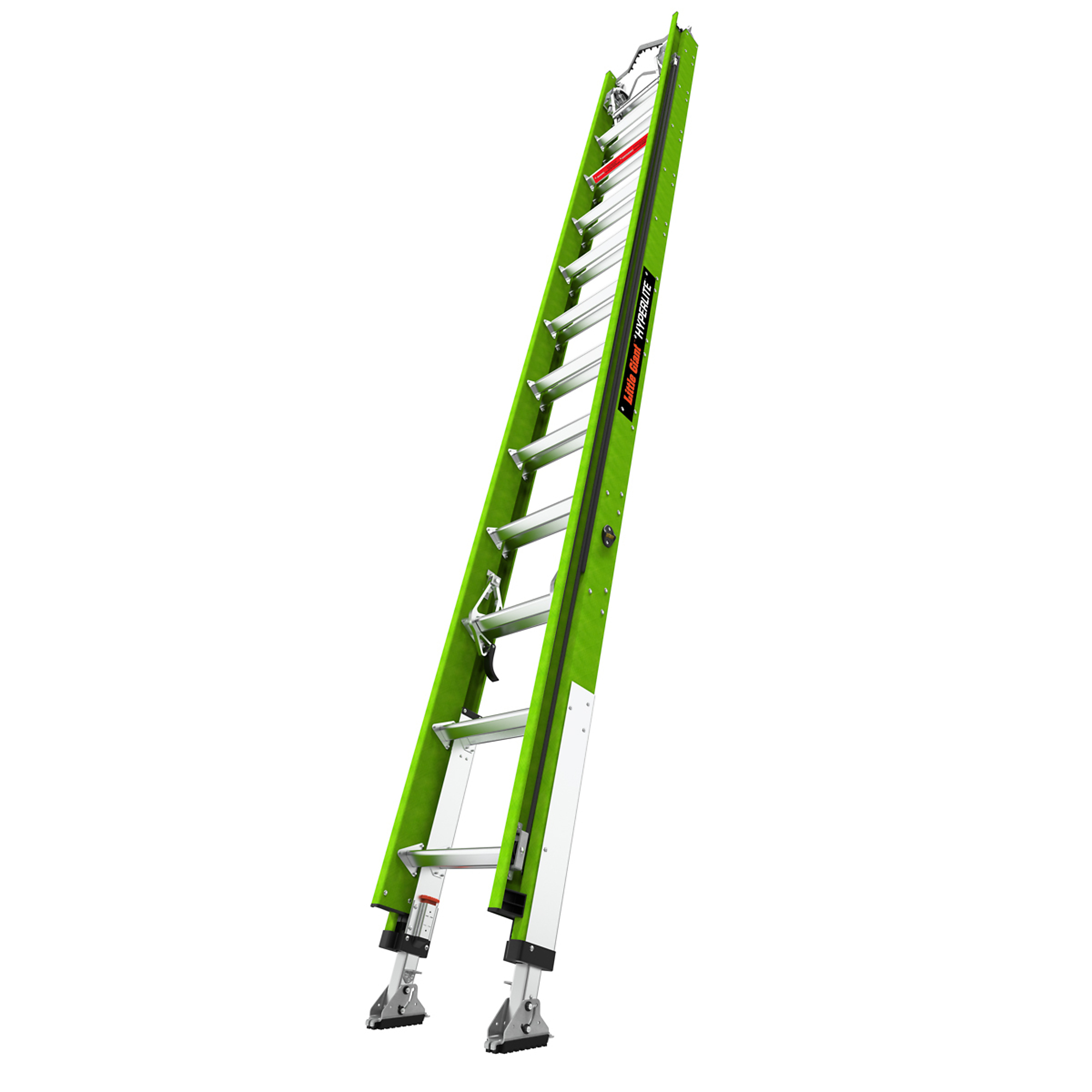 Little Giant Ladder, HYPERLITE 24 375lb Ext Lad Hook Vbar RATCHET Level, Height 24 ft, Capacity 375 lb, Material Fiberglass, Model 17524-264V