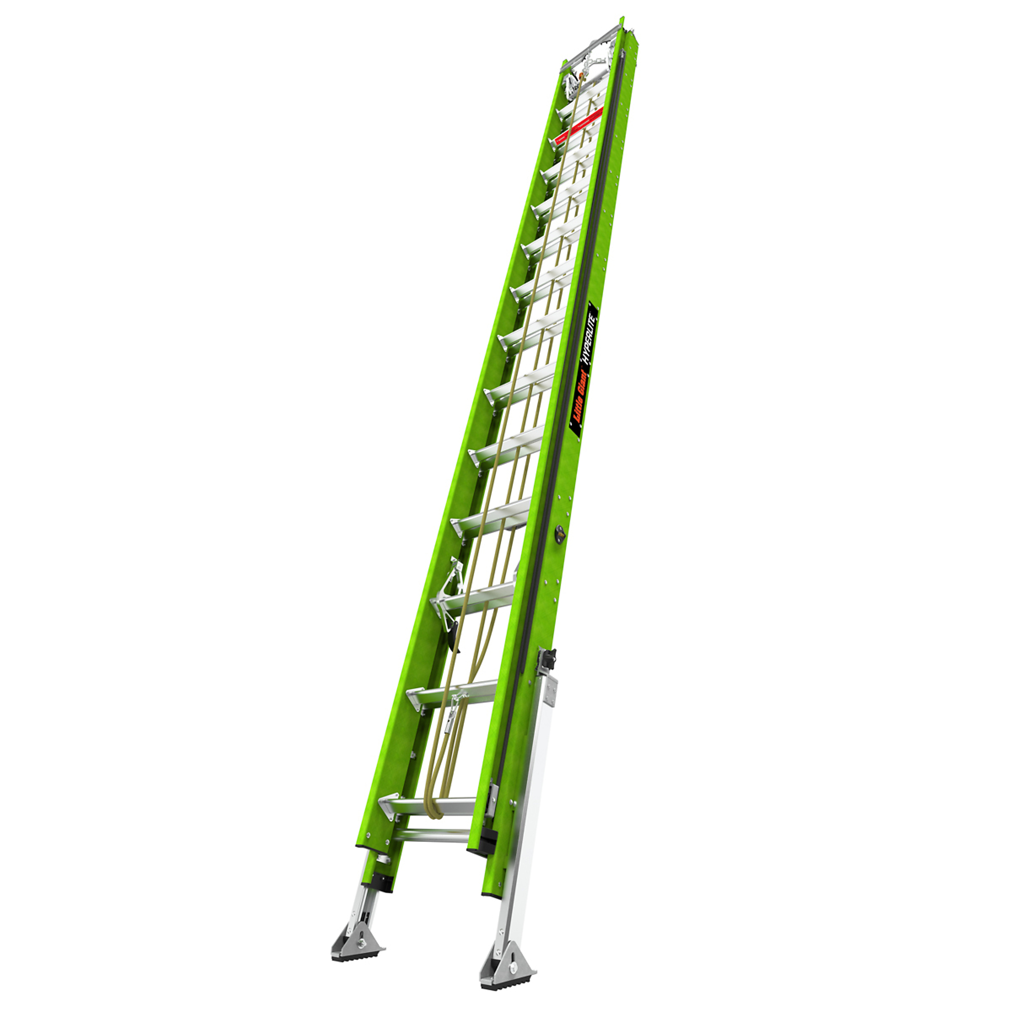 Little Giant Ladder, HYPERLITE 28 Ext Lad Hok Vbar Line autolevel PETZL, Height 28 ft, Capacity 375 lb, Material Fiberglass, Model 17528-285