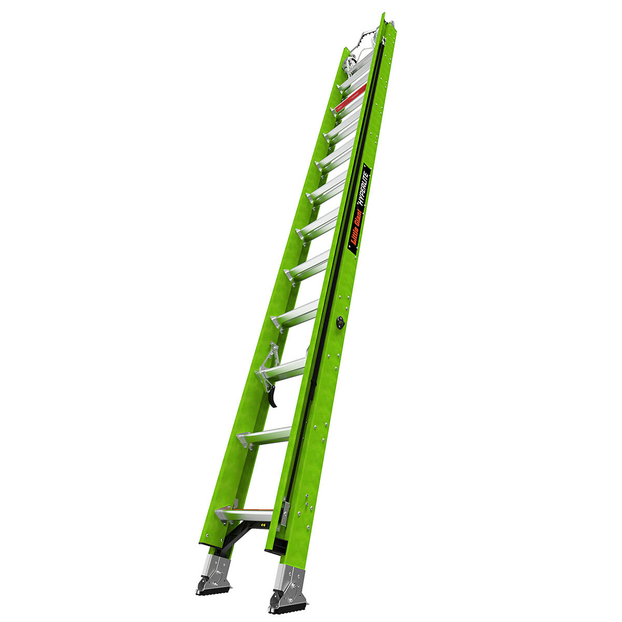 Little Giant Ladder, HYPERLITE 24 Ext Ladder GROUND CUE Hook CLAW Vbar, Height 24 ft, Capacity 375 lb, Material Fiberglass, Model 17524V