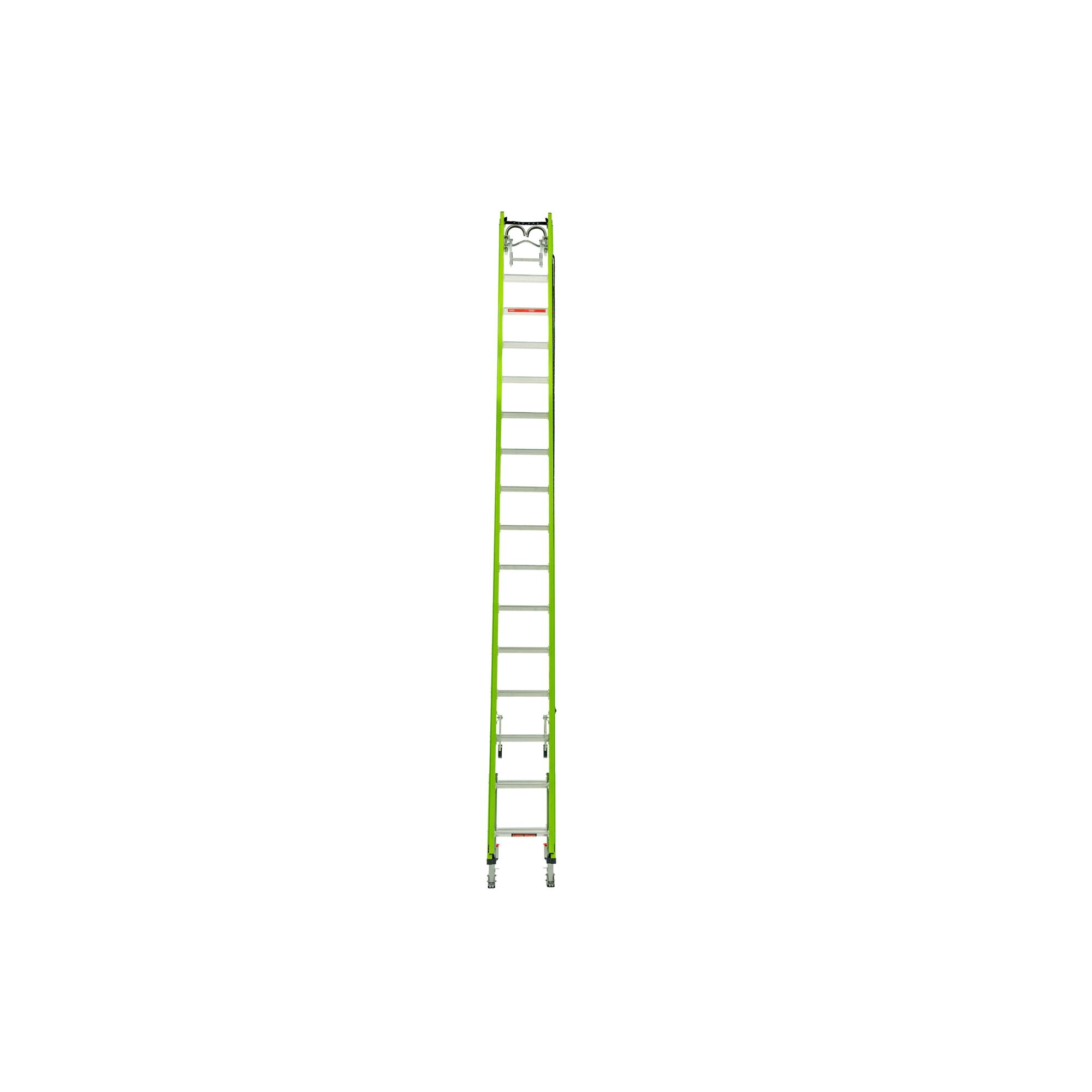 Little Giant Ladder, HYPERLITE 28 Ext Lad Hooks CLAW V-bar AUTO LEVELER, Height 32 ft, Capacity 375 lb, Material Fiberglass, Model 17532-184V