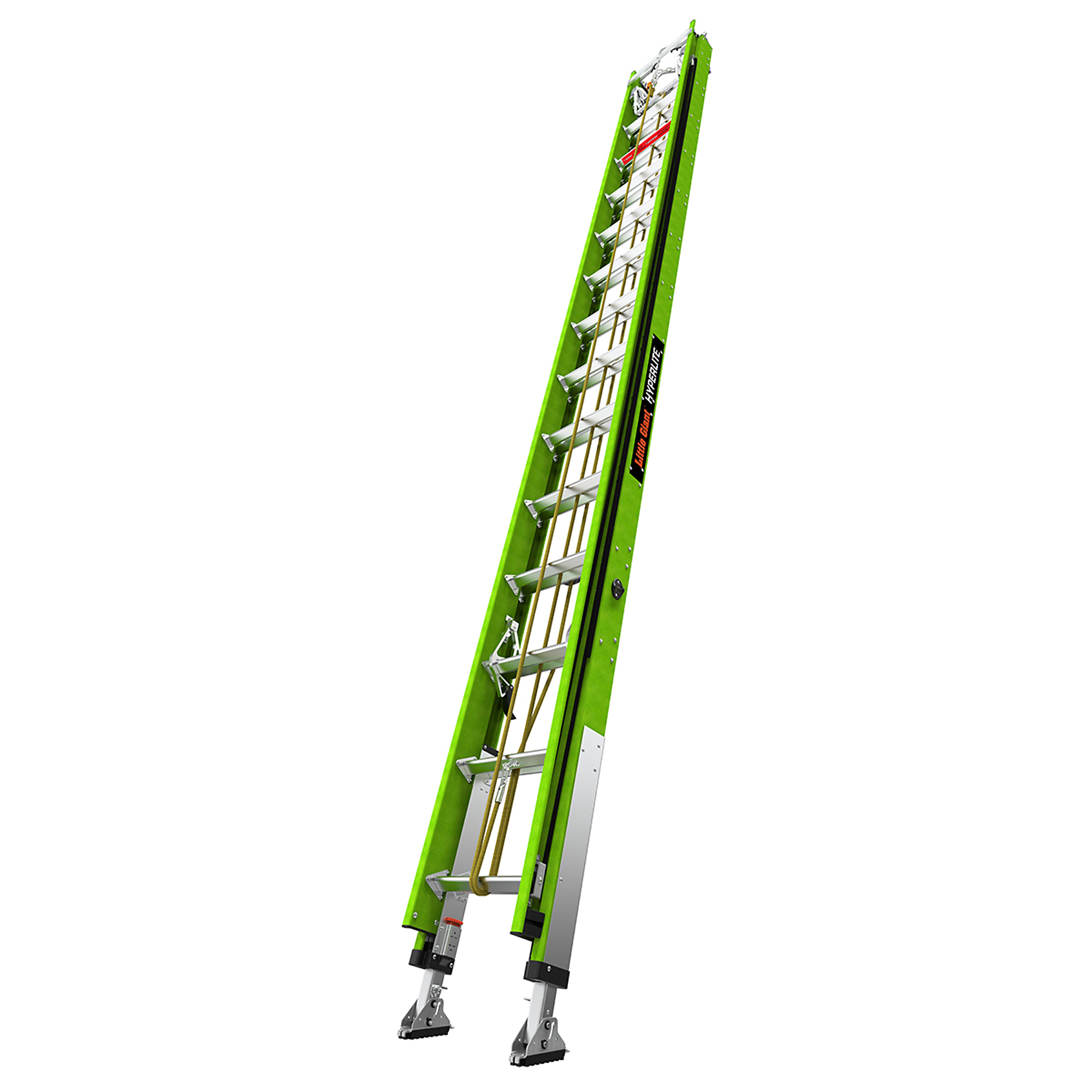 Little Giant Ladder, HYPERLITE 28 Ext Ladder Hooks Line Levelers PETZL, Height 28 ft, Capacity 375 lb, Material Fiberglass, Model 17528-282