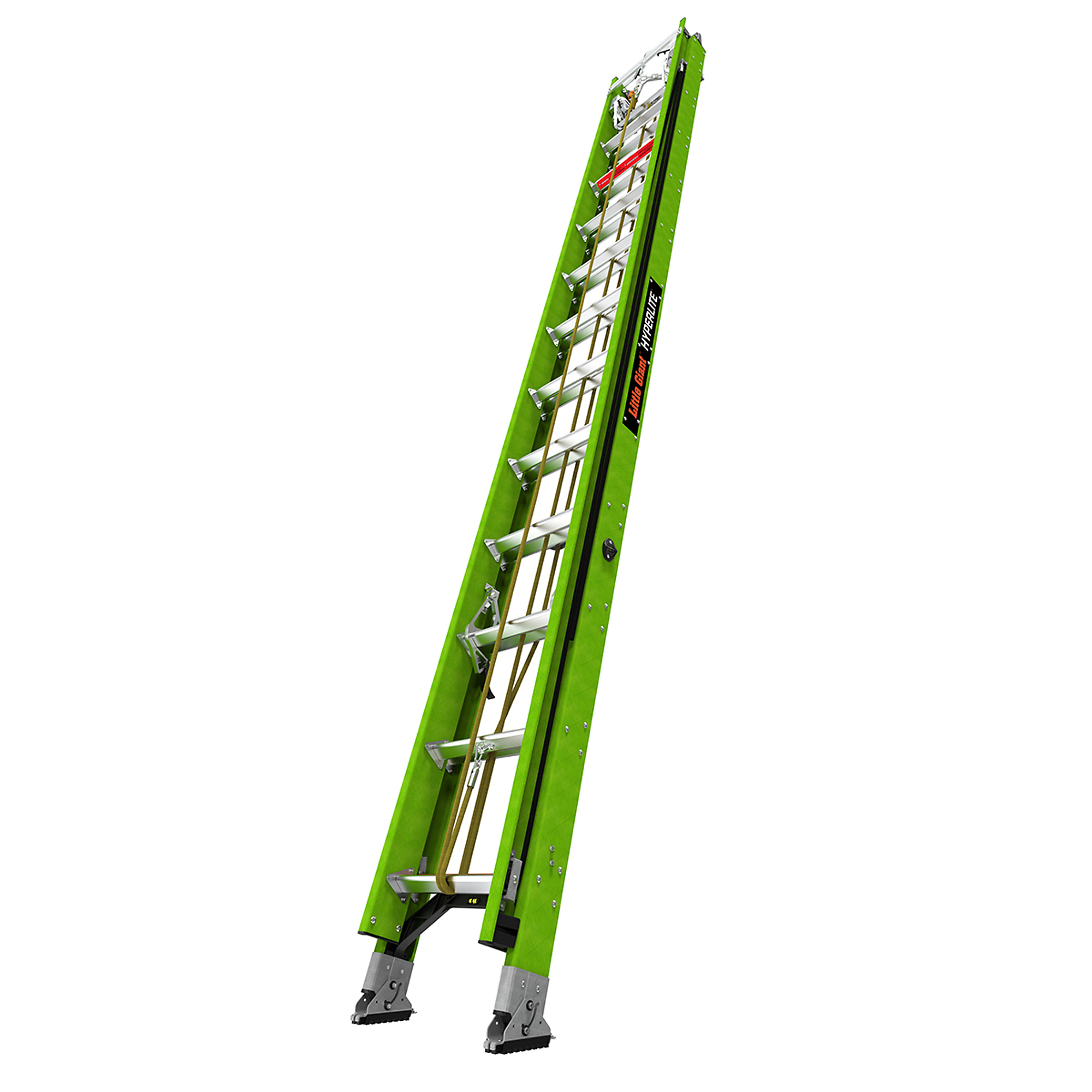 Little Giant Ladder, HYPERLITE 24 Ext Lad GC Hk V-bar Safety Line PETZL, Height 24 ft, Capacity 375 lb, Material Fiberglass, Model 17524-279