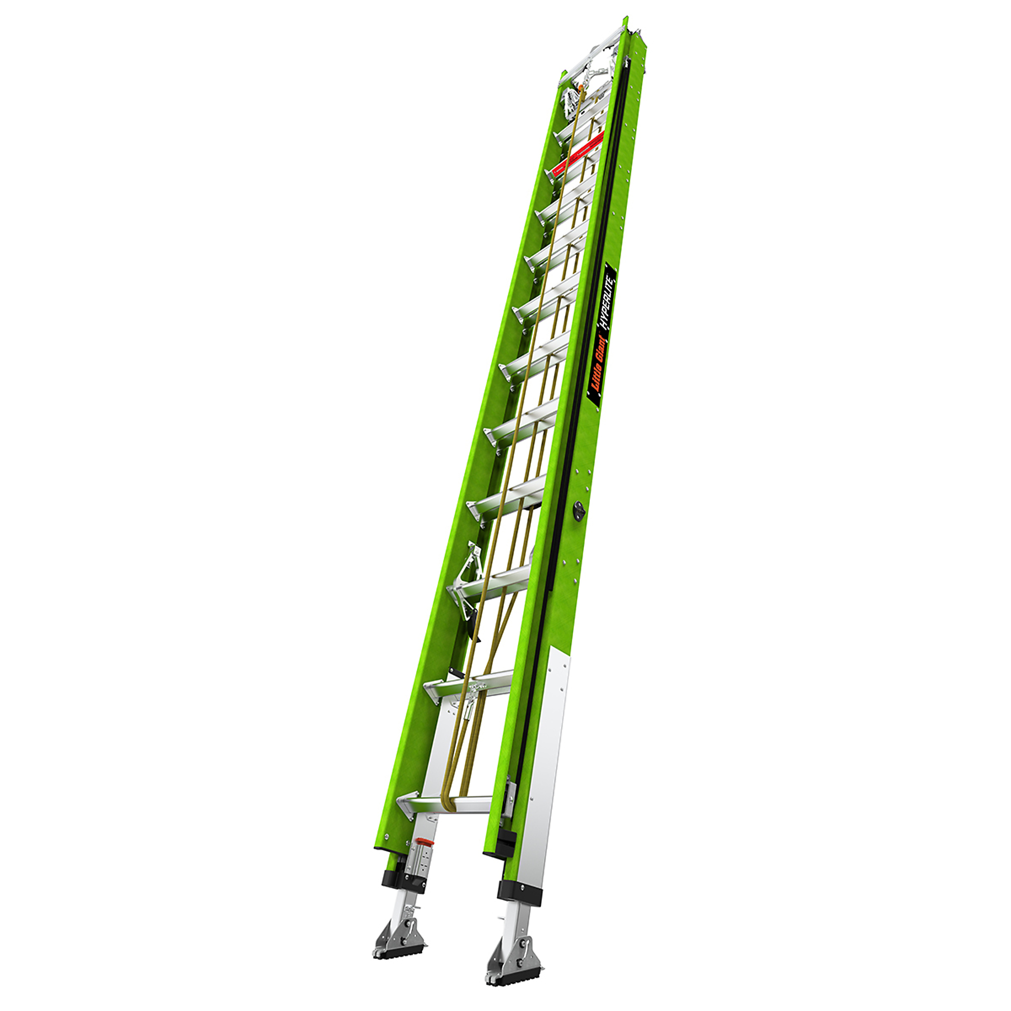 Little Giant Ladder, HYPERLITE 24 Ext Ladder Hooks Line Levelers PETZL, Height 24 ft, Capacity 375 lb, Material Fiberglass, Model 17524-282
