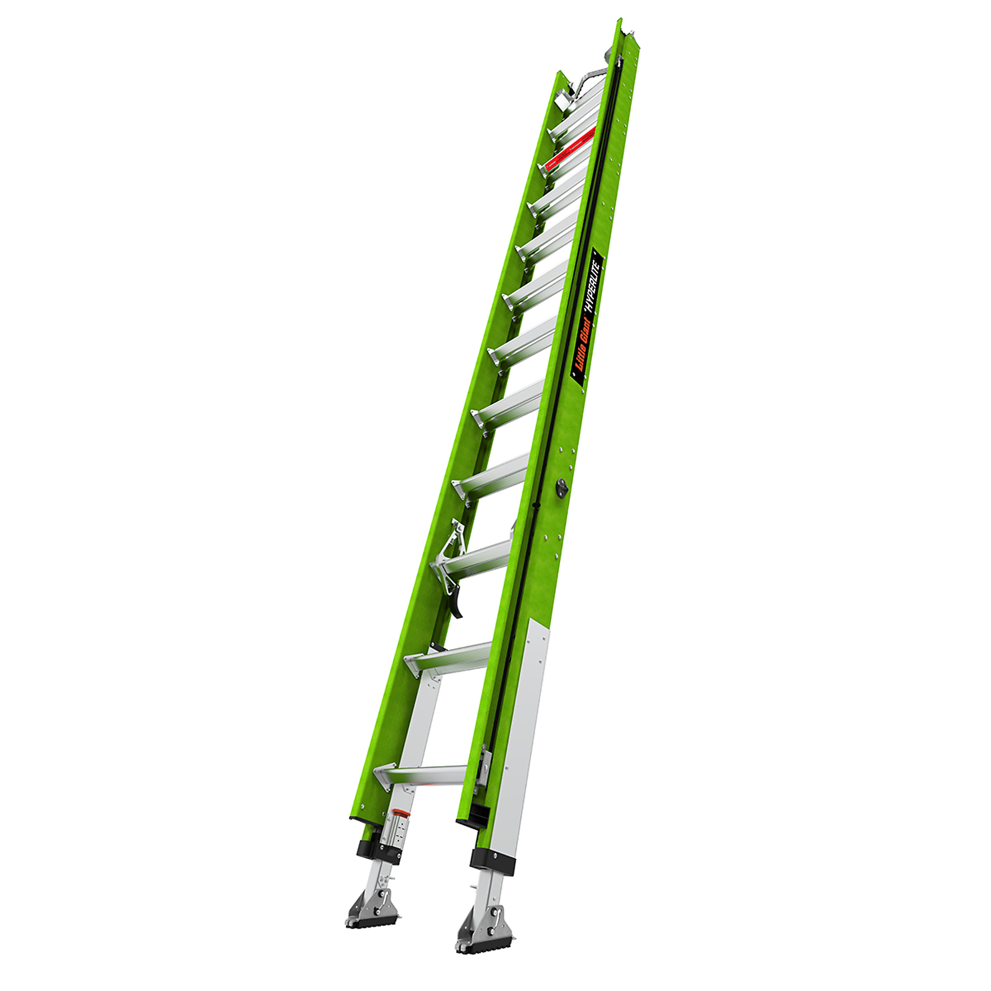 Little Giant Ladder, HYPERLITE 24ft. Ext. Ladder V-Rung, RATCHET Levelers, Height 24 ft, Capacity 375 lb, Material Fiberglass, Model 17924-269