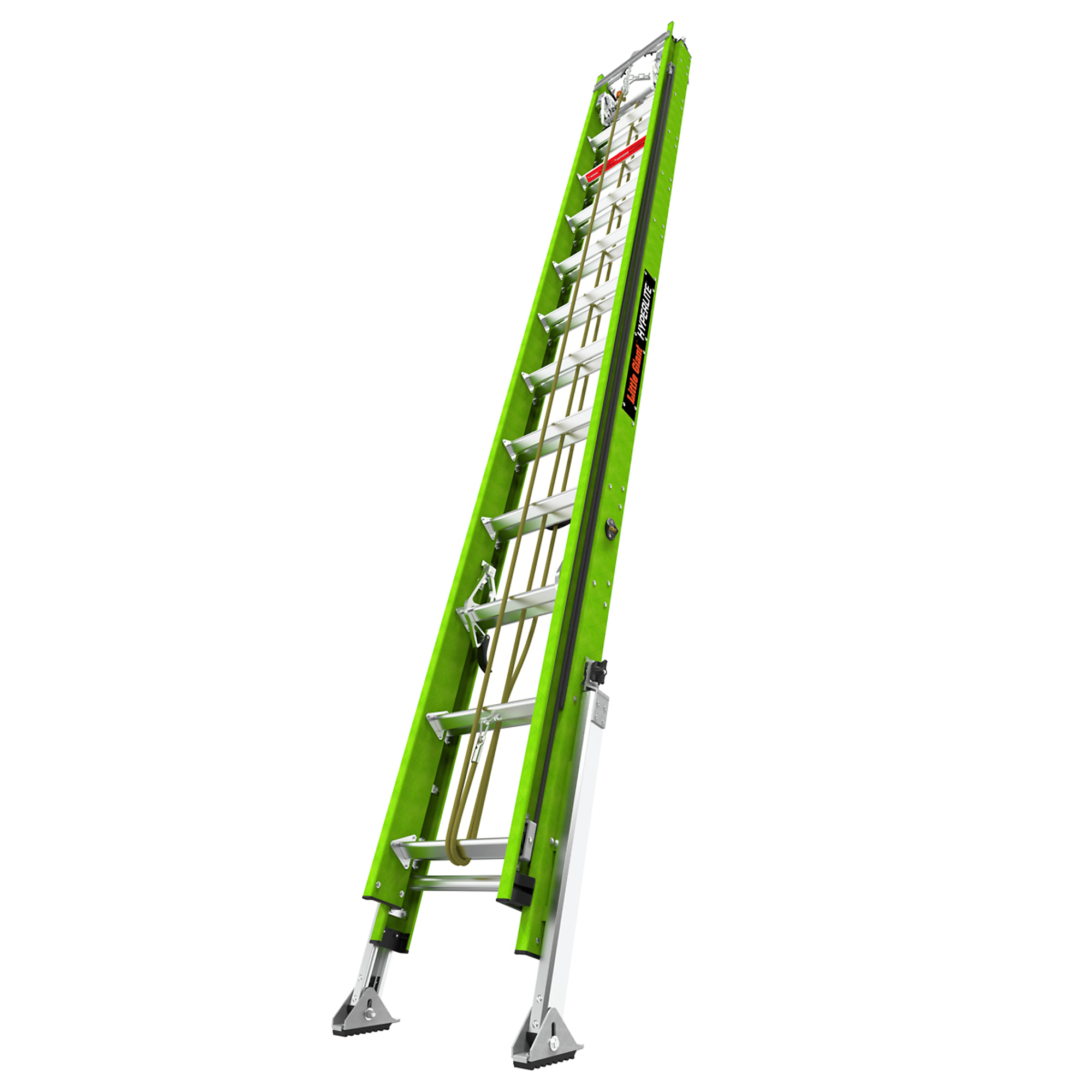 Little Giant Ladder, HYPERLITE 24 Ext Lad Hok Vbar Line autolevel PETZL, Height 24 ft, Capacity 375 lb, Material Fiberglass, Model 17524-285