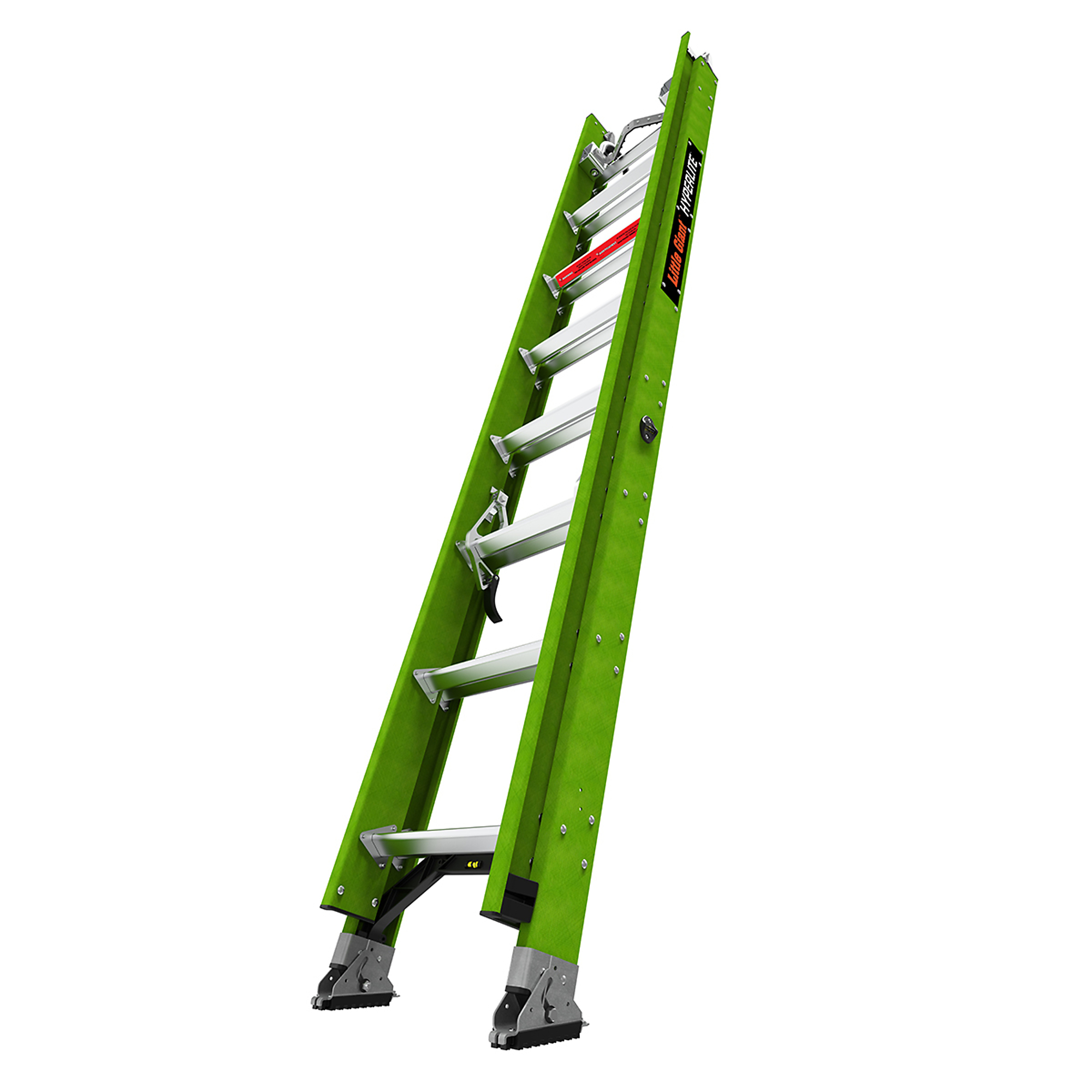Little Giant Ladder, HYPERLITE 16 Ext Ladder w Cable Hooks and V-Rung, Height 16 ft, Capacity 375 lb, Material Fiberglass, Model 17916-089