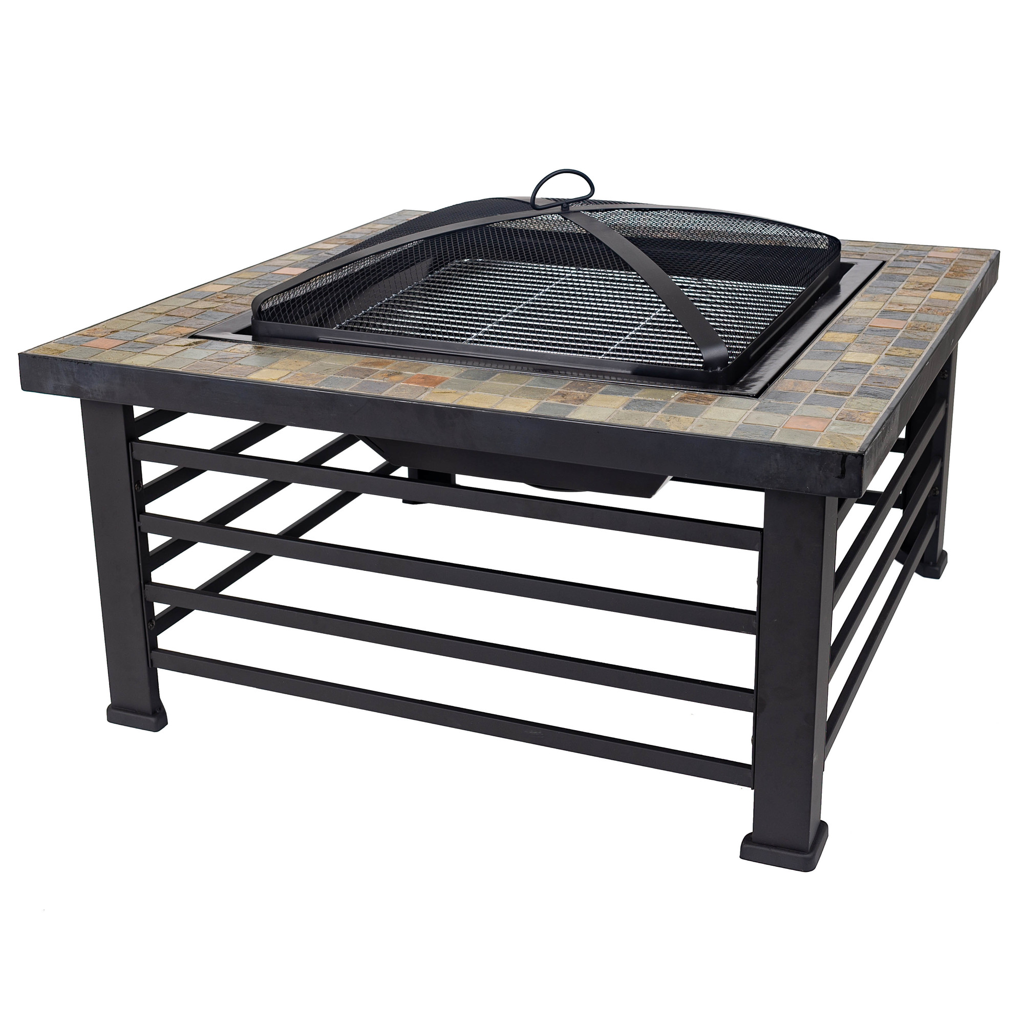 Pleasant Hearth, 34Inch Cascade Slate Fire Pit, Fuel Type Wood, Material Combination, Model OFW732S