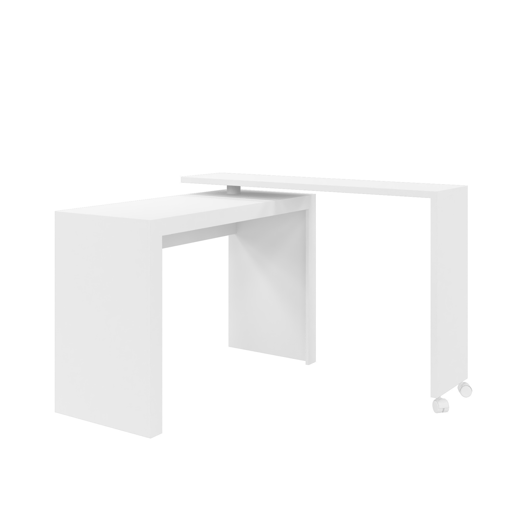 Manhattan Comfort, Calabria Nested Desk with swivel feature in White, Width 47.24 in, Height 32.09 in, Depth 18.11 in, Model 33AMC