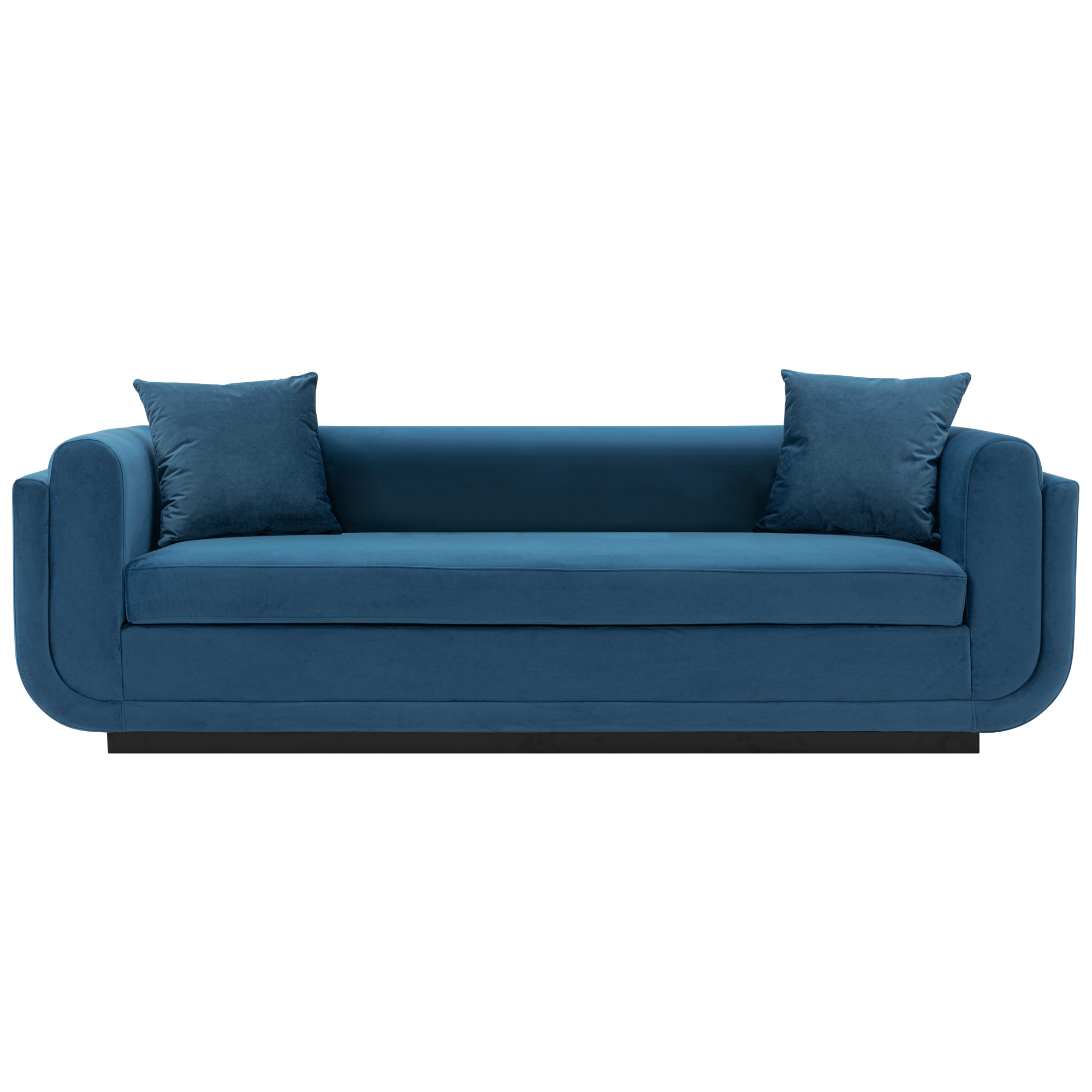 Manhattan Comfort, Contemporary Edmonda Velvet Sofa in Sapphire Blue, Primary Color Blue, Included (qty.) 1 Model SF014