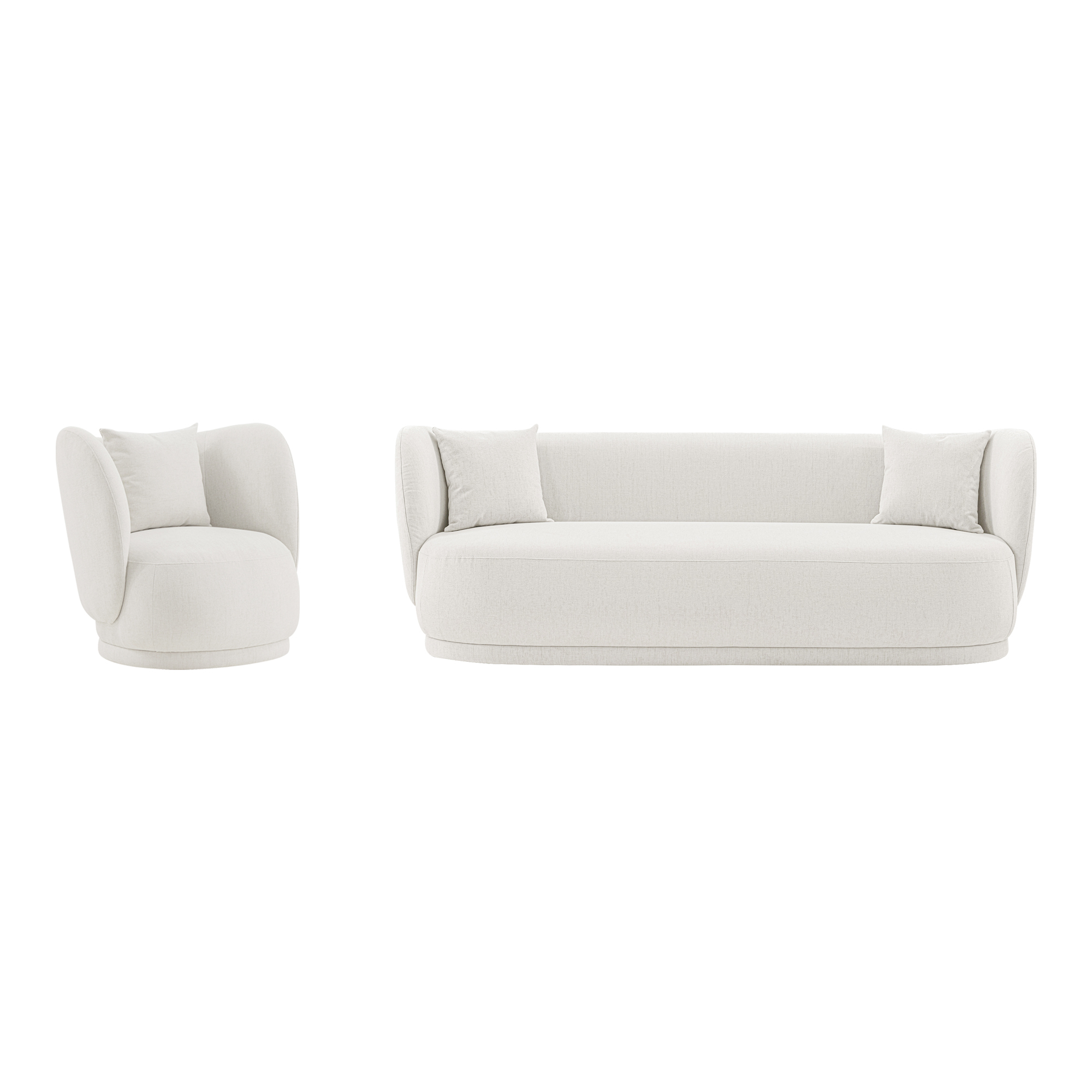 Manhattan Comfort, Contemporary Siri Sofa and Accent Chair Set Cream, Primary Color Cream, Included (qty.) 2 Model 2-SFAC5710