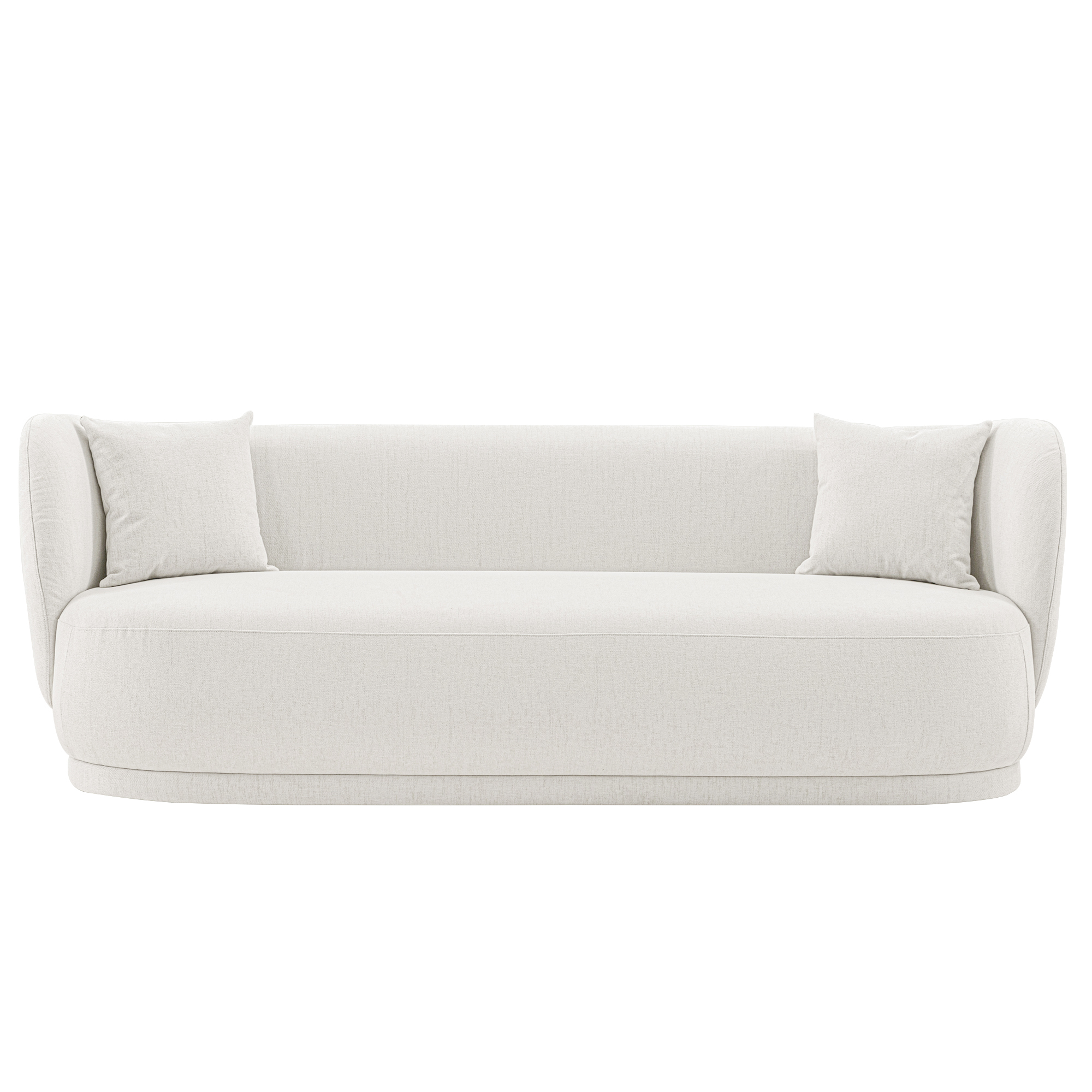 Manhattan Comfort, Contemporary Siri Linen Sofa with Pillows in Cream, Primary Color Cream, Included (qty.) 1 Model SF010