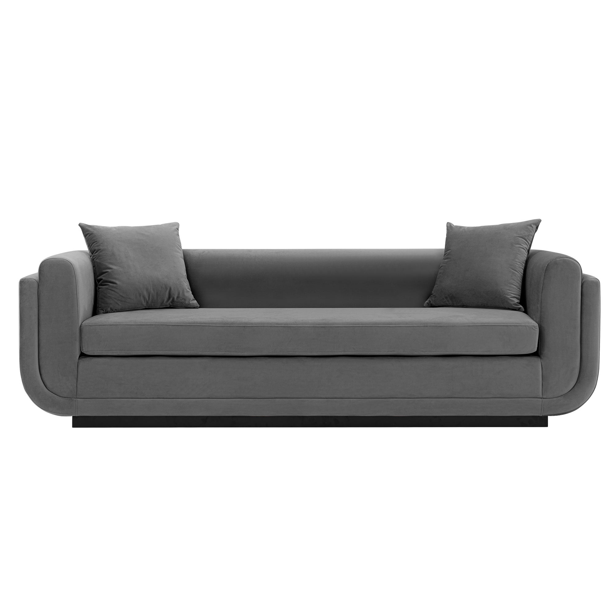 Manhattan Comfort, Contemporary Edmonda Velvet Sofa in Dark Grey, Primary Color Gray, Included (qty.) 1 Model SF014