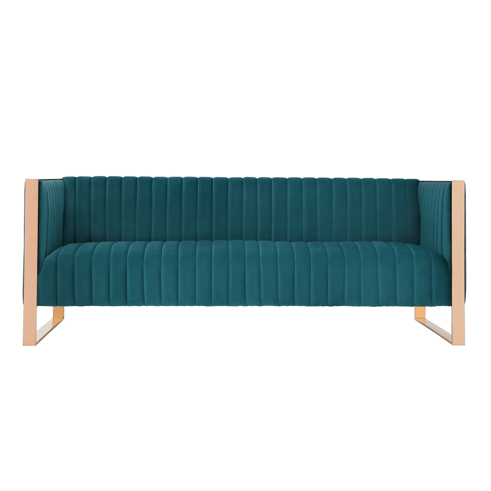 Manhattan Comfort, Trillium 83.07Inch Aqua Blue and Gold 3-Seat Sofa, Primary Color Aqua, Included (qty.) 1 Model SF009