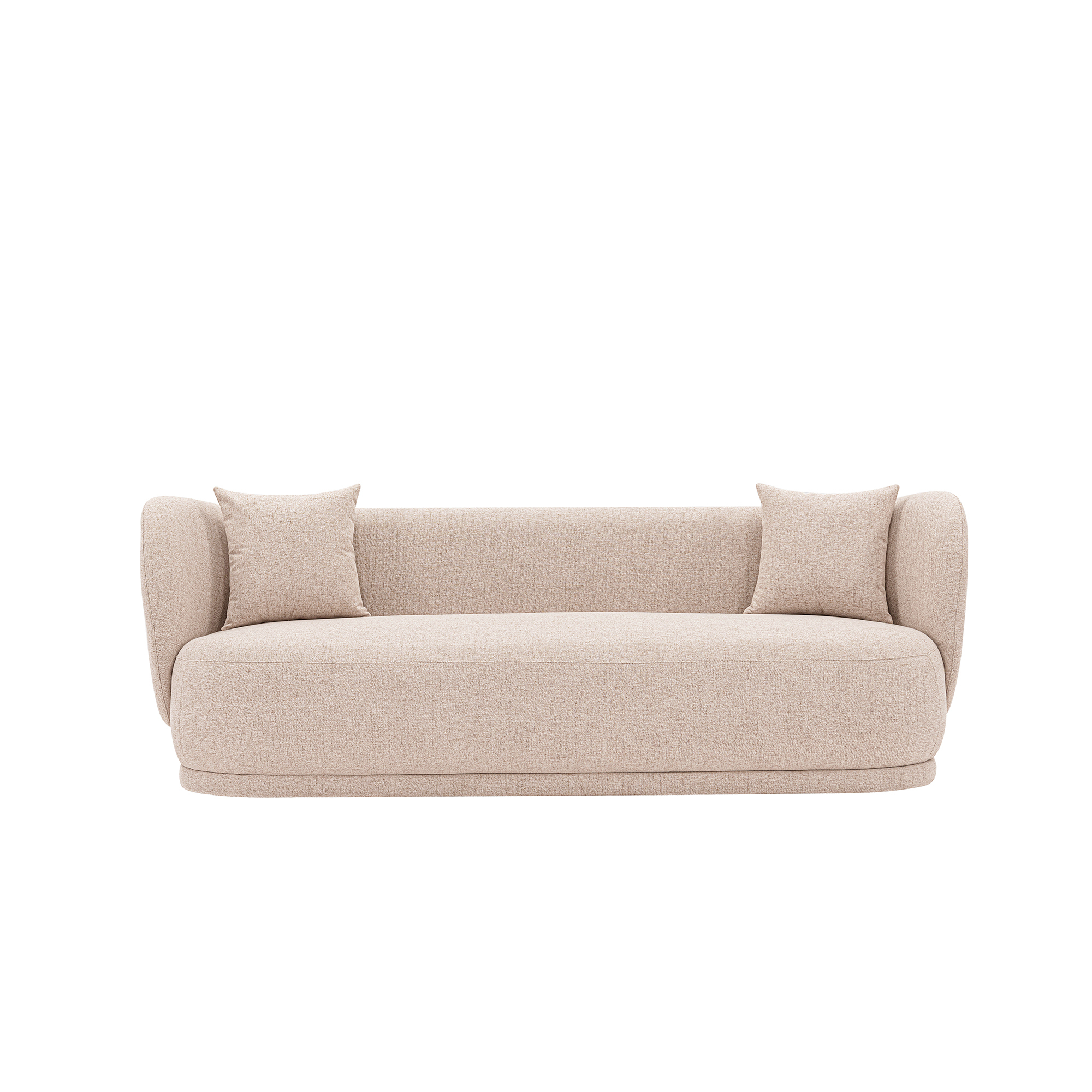 Manhattan Comfort, Contemporary Siri Linen Sofa with Pillows in Wheat, Primary Color Tan, Included (qty.) 1 Model SF010