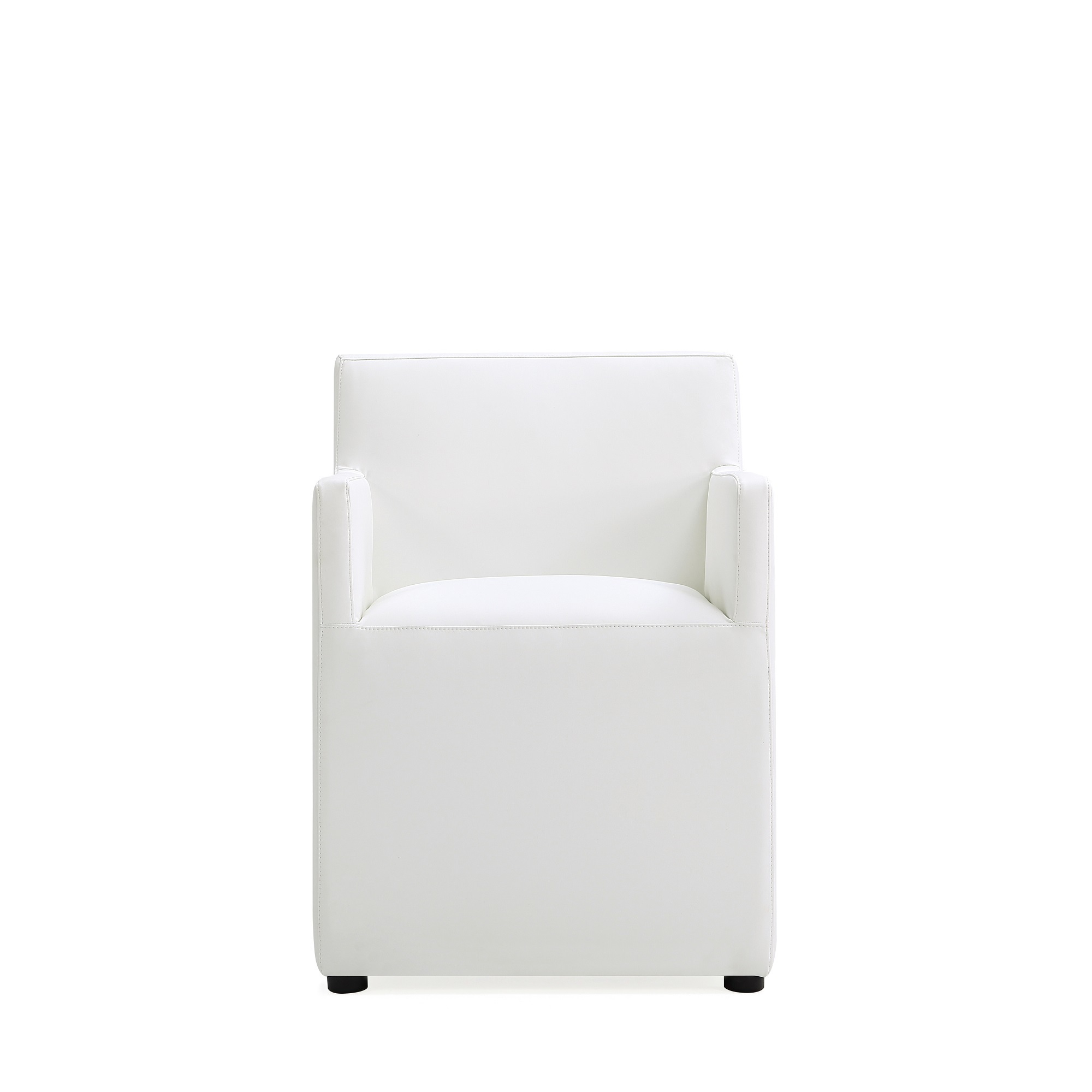 Manhattan Comfort, Anna Modern Square Faux Leather Armchair in Cream, Primary Color Cream, Included (qty.) 1 Model DC058AR