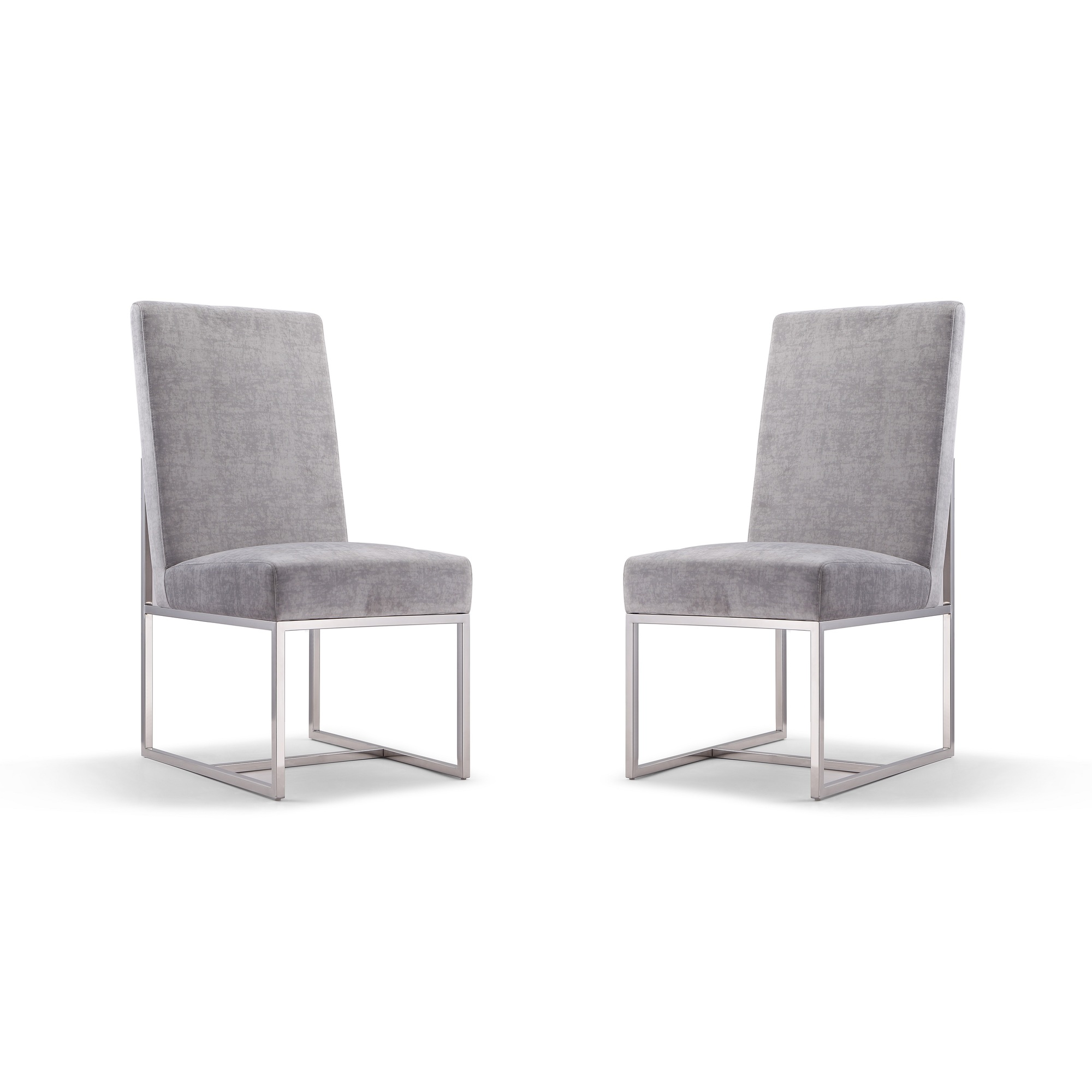 Manhattan Comfort, Element Grey Velvet Armchair (Set of 2), Primary Color Gray, Included (qty.) 2 Model 2-DC030