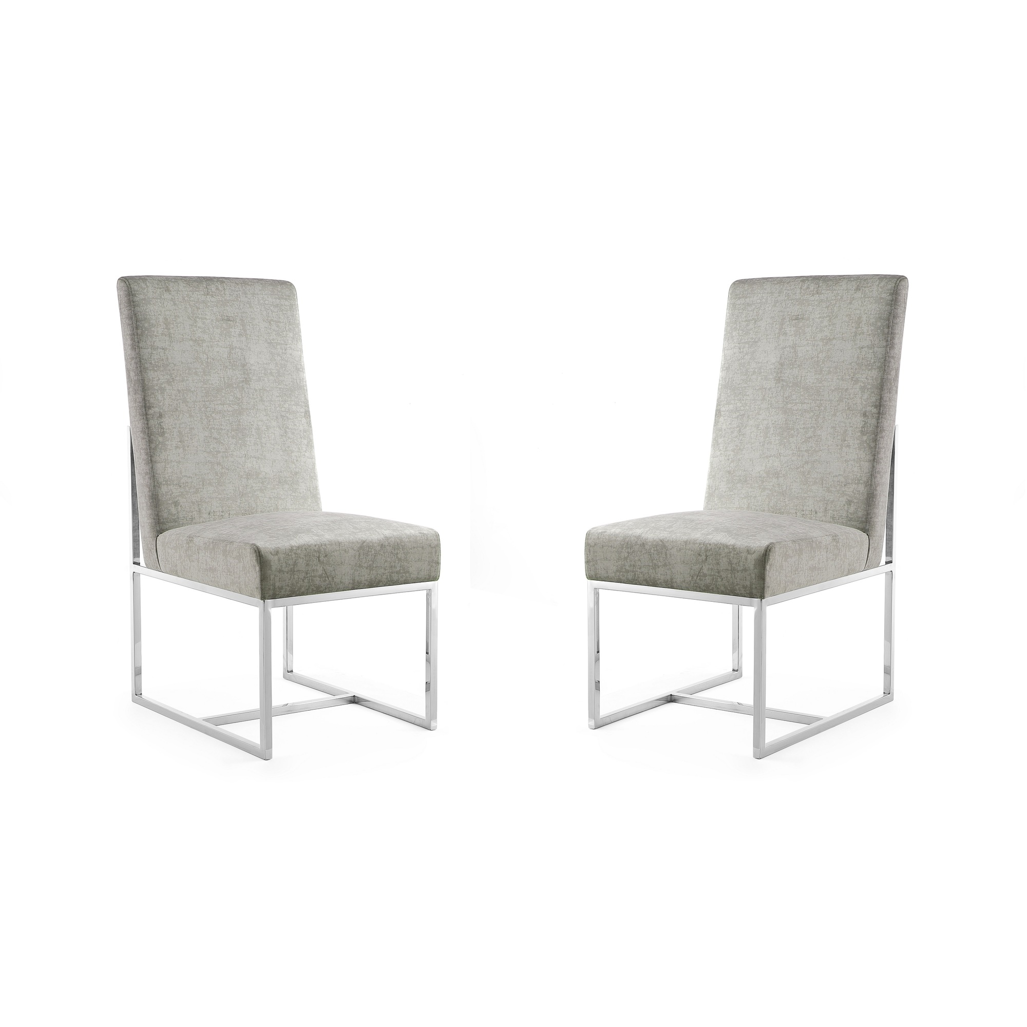 Manhattan Comfort, Element Steel Velvet Armchair (Set of 2), Primary Color Gray, Included (qty.) 2 Model 2-DC030