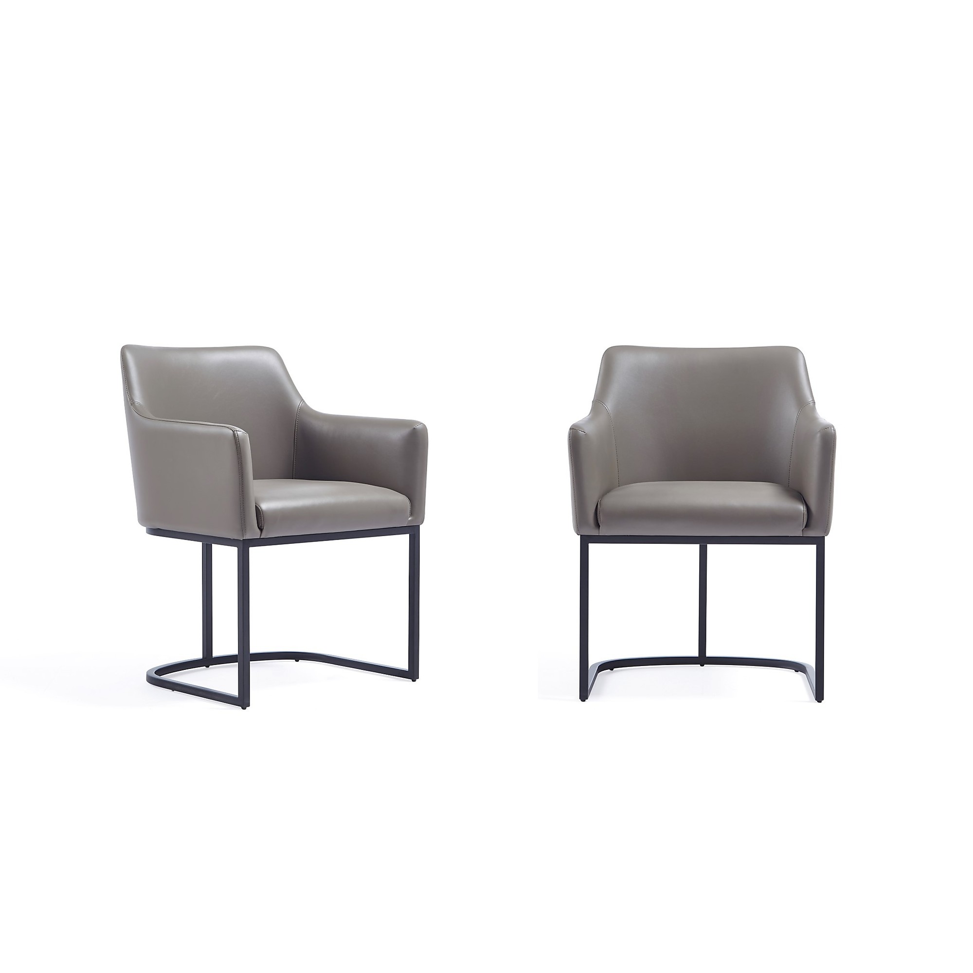 Manhattan Comfort, Serena Armchair Leatherette Steel Grey Set of 2 Primary Color Gray, Included (qty.) 1 Model 2-DC056AR