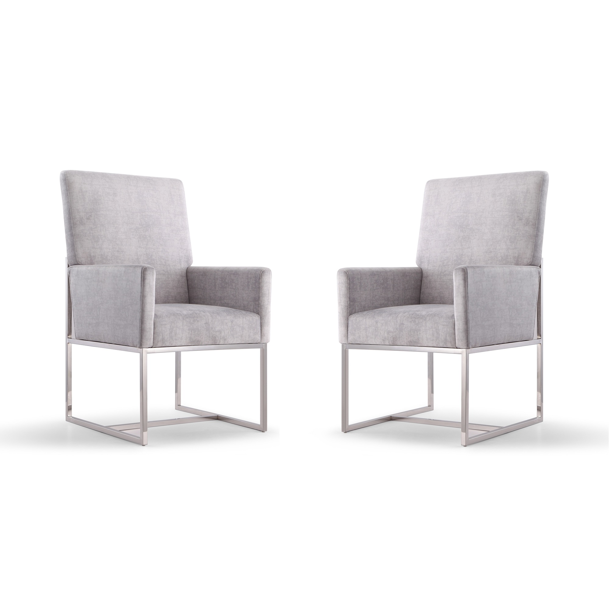 Manhattan Comfort, Element Grey Velvet Armchair (Set of 2), Primary Color Gray, Included (qty.) 2 Model 2-DC029