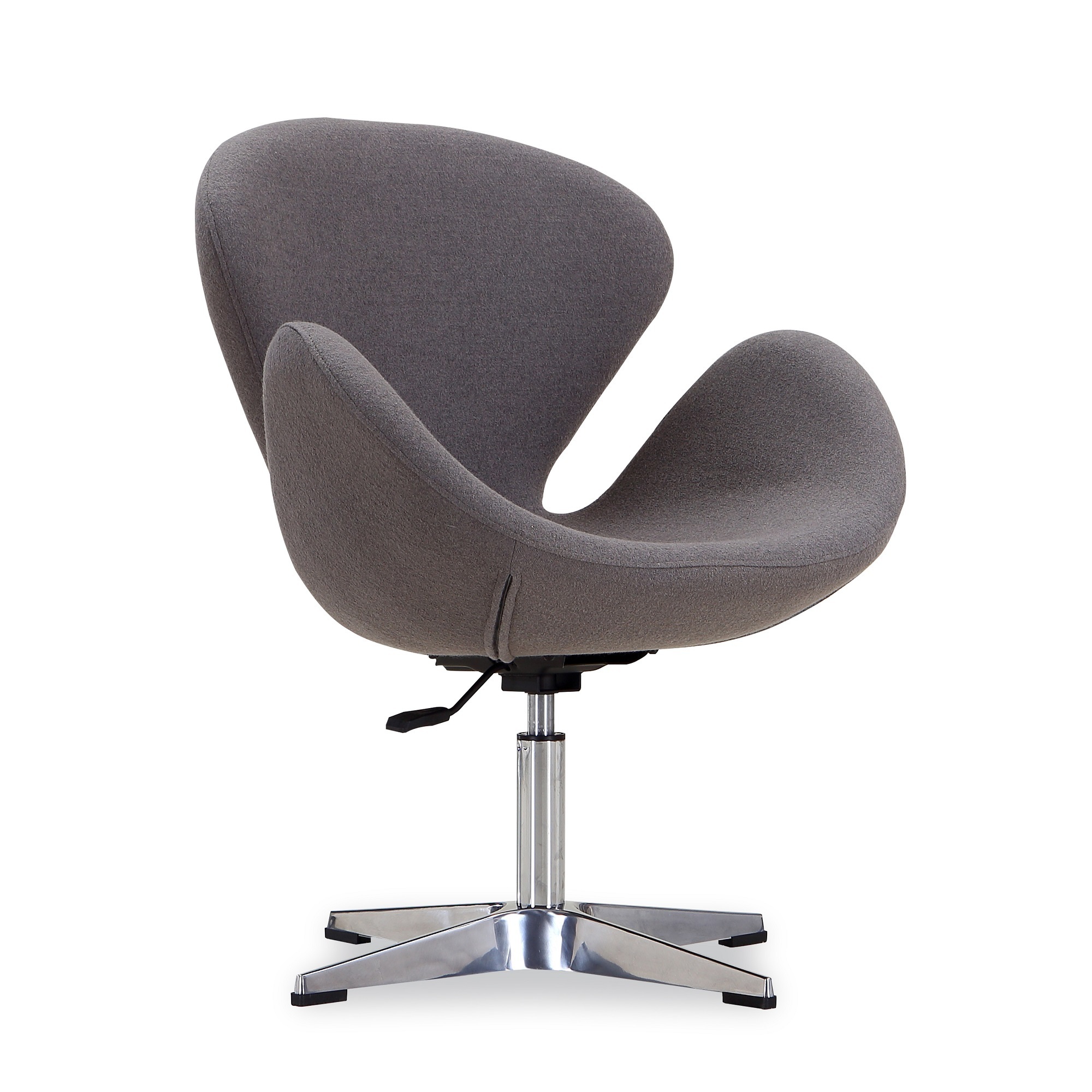 Manhattan Comfort, Raspberry Grey Wool Blend Adjustable Swivel Chair, Primary Color Gray, Included (qty.) 1 Model AC038