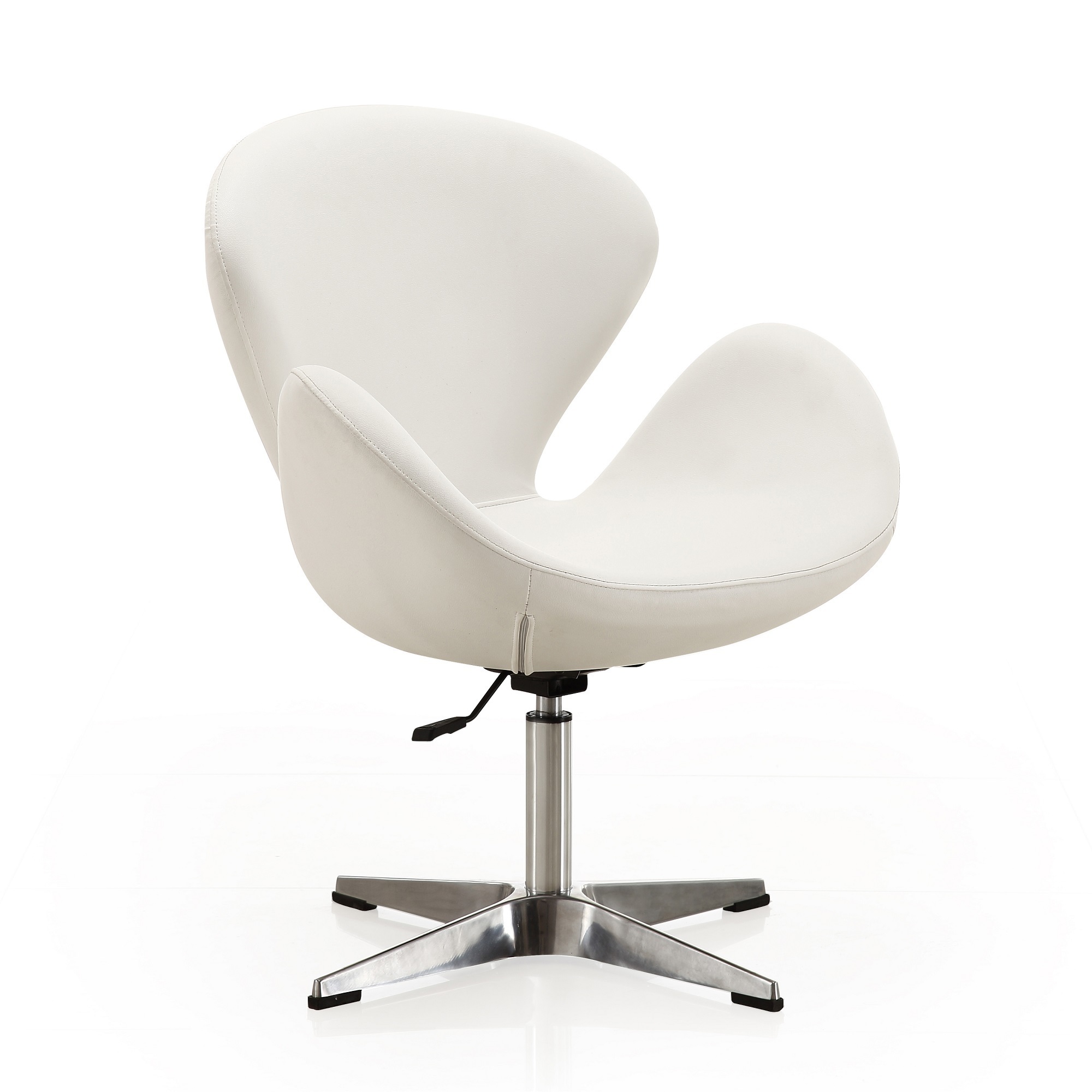 Manhattan Comfort, Raspberry White Faux Leather Adj Swivel Chair, Primary Color White, Included (qty.) 1 Model AC038