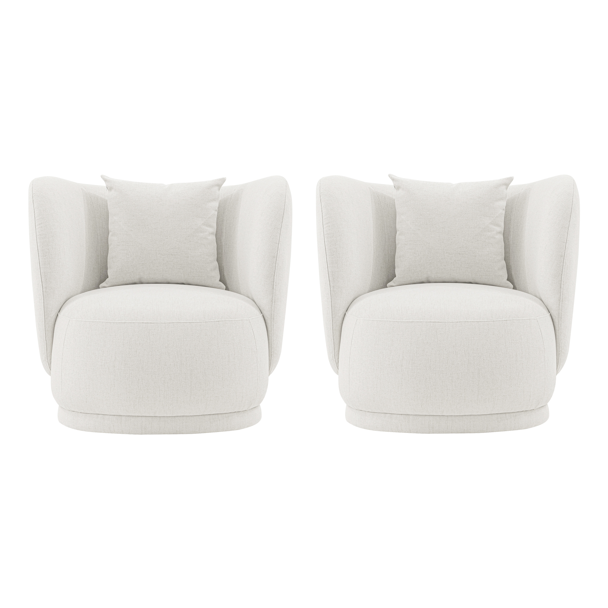 Manhattan Comfort, Contemporary Siri Linen Accent Chair Cream 2 Set, Primary Color Cream, Included (qty.) 2 Model 2-AC057