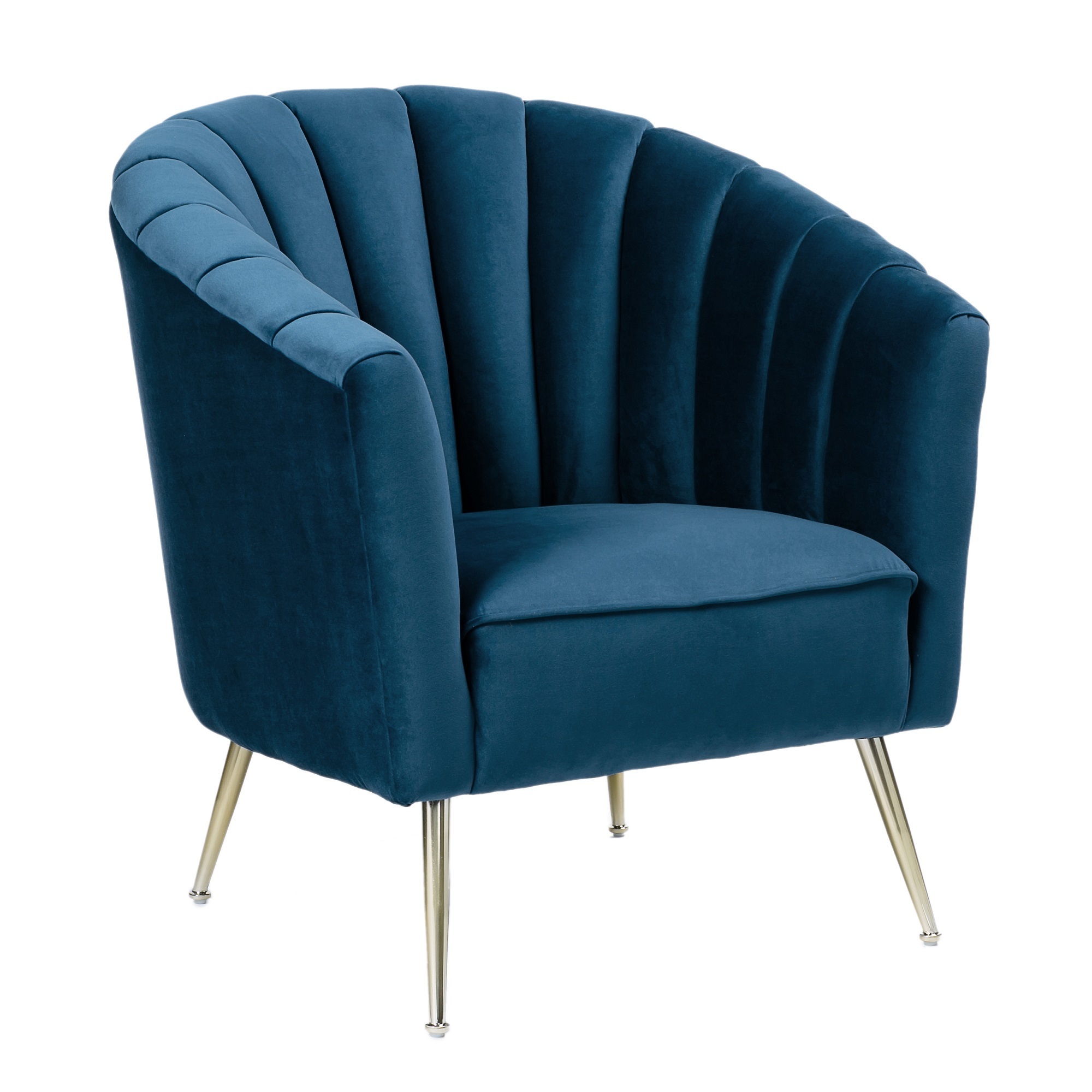 Manhattan Comfort, Rosemont Blue and Gold Velvet Accent Chair, Primary Color Blue, Included (qty.) 1 Model AC056