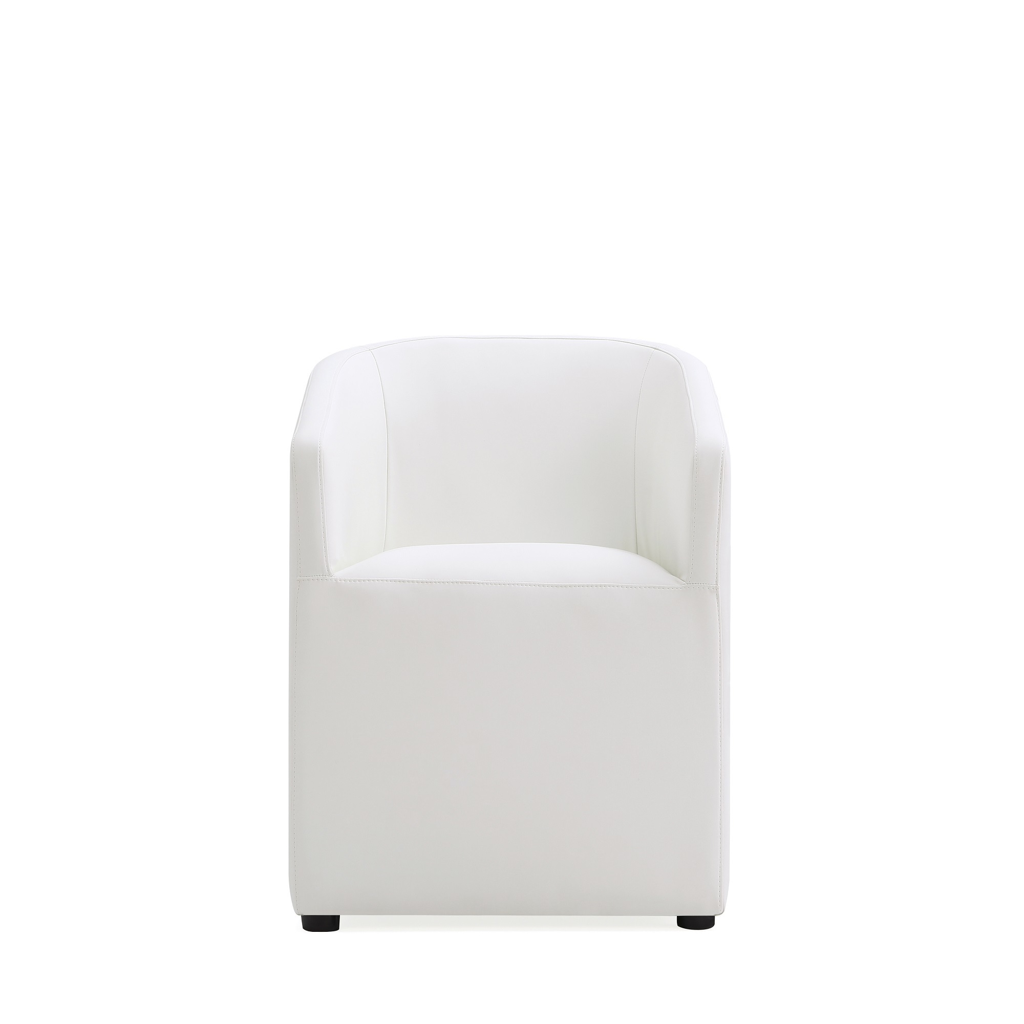 Manhattan Comfort, Anna Modern Round Faux Leather Armchair in Cream, Primary Color Cream, Included (qty.) 1 Model DC059AR