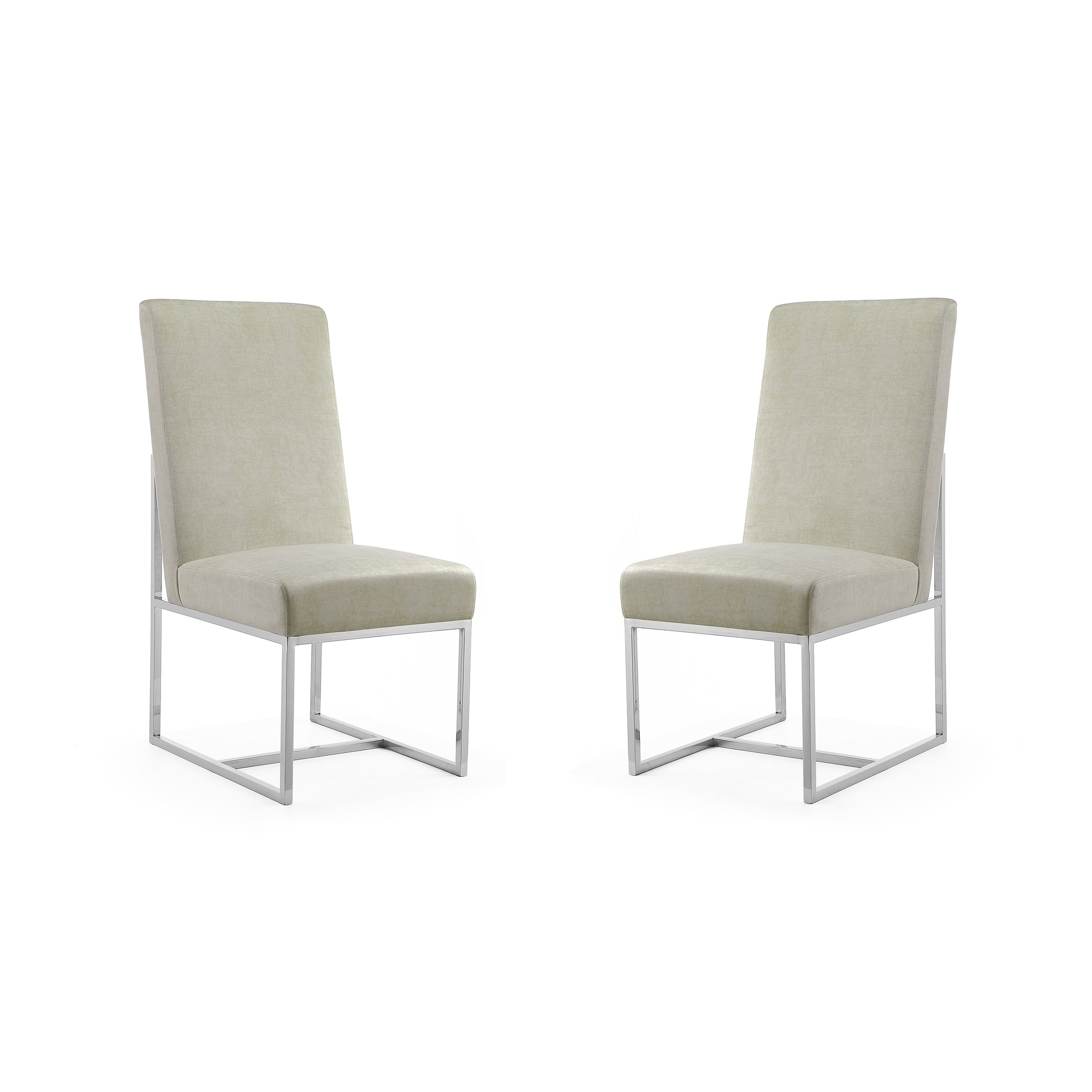 Manhattan Comfort, Element Champagne Velvet Armchair (Set of 2), Primary Color Off White, Included (qty.) 2 Model 2-DC030