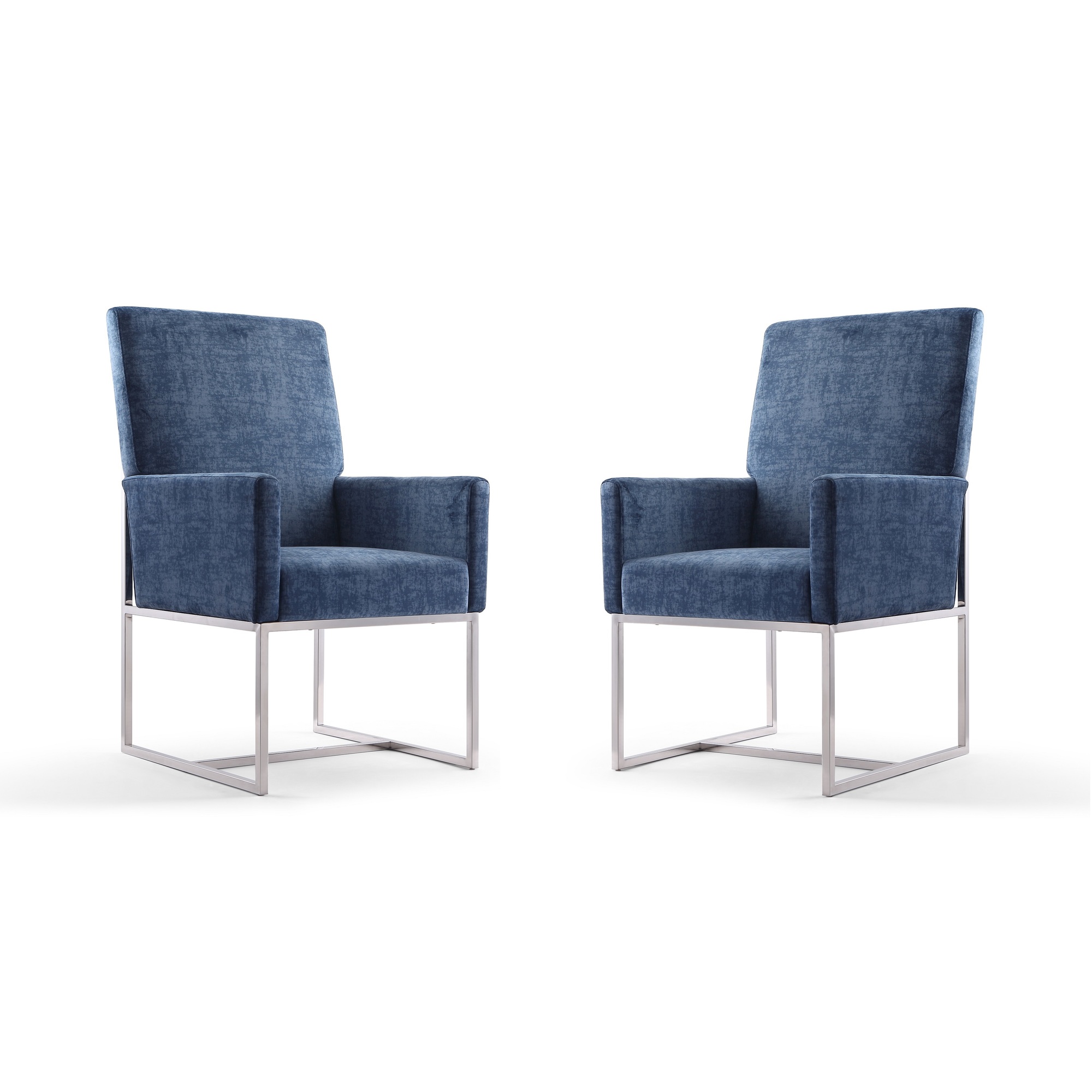 Manhattan Comfort, Element Blue Velvet Armchair (Set of 2), Primary Color Blue, Included (qty.) 2 Model 2-DC029