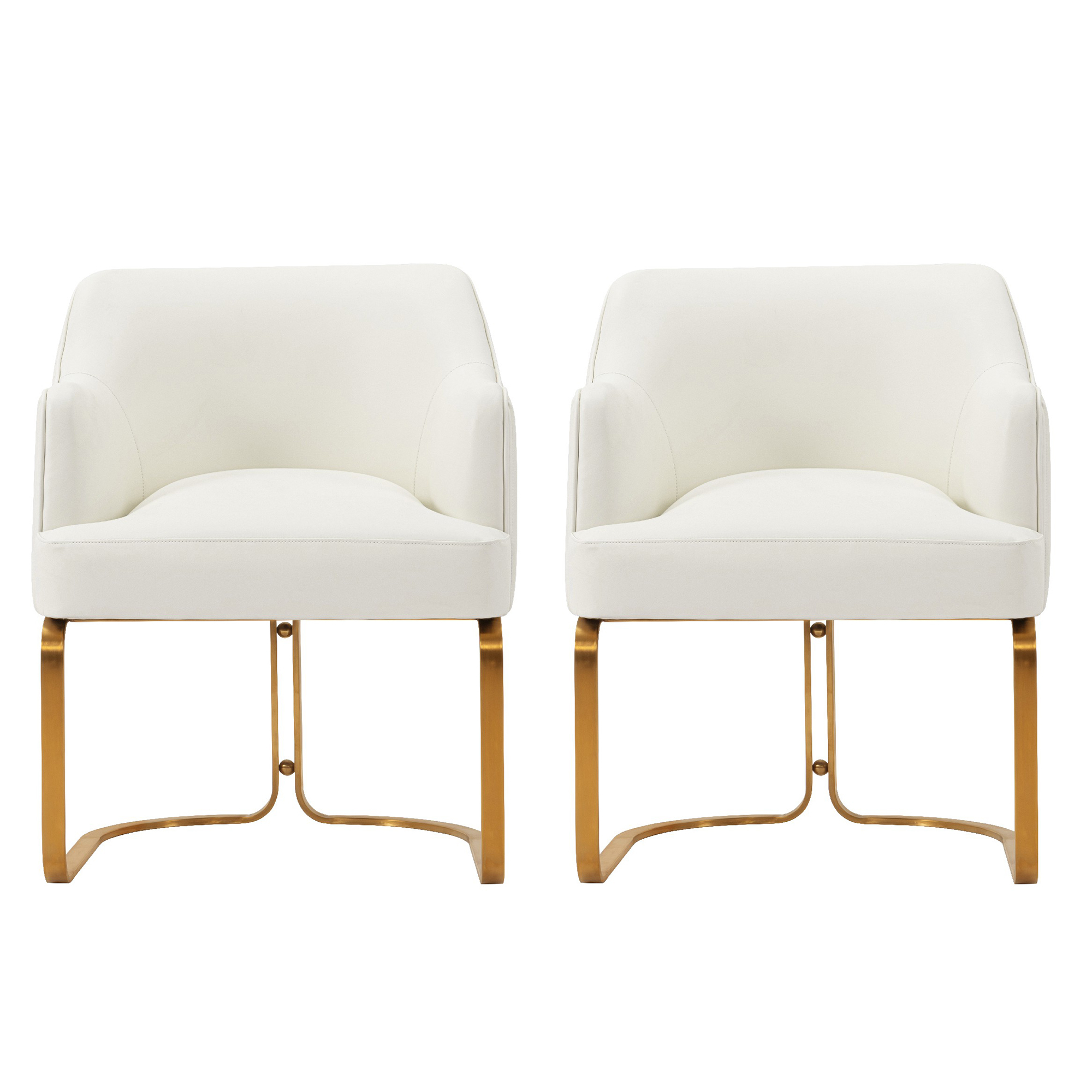 Manhattan Comfort, Modern Edra Leatherette Armchair Cream Set of 2 Primary Color Cream, Included (qty.) 2 Model 2-DC078