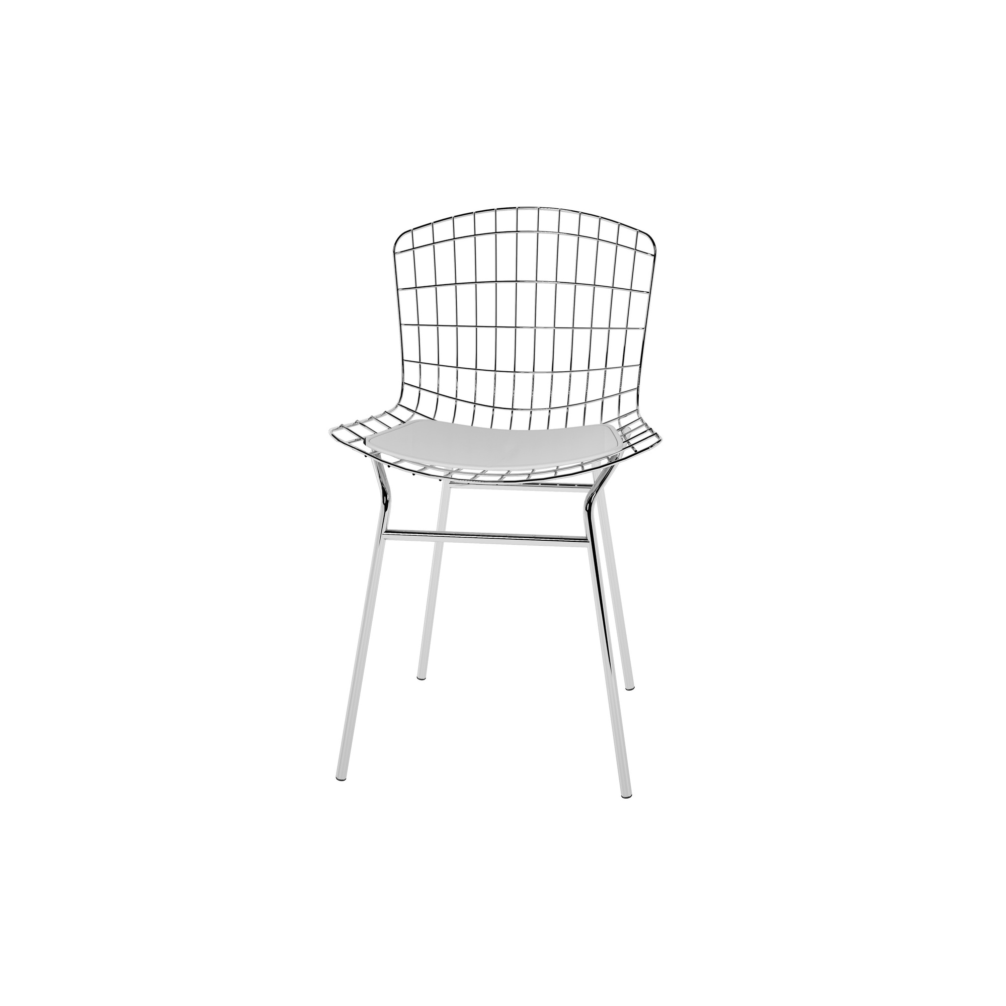 Manhattan Comfort, Madeline Metal Chair Silver and White, Primary Color White, Included (qty.) 1 Model 197AMC