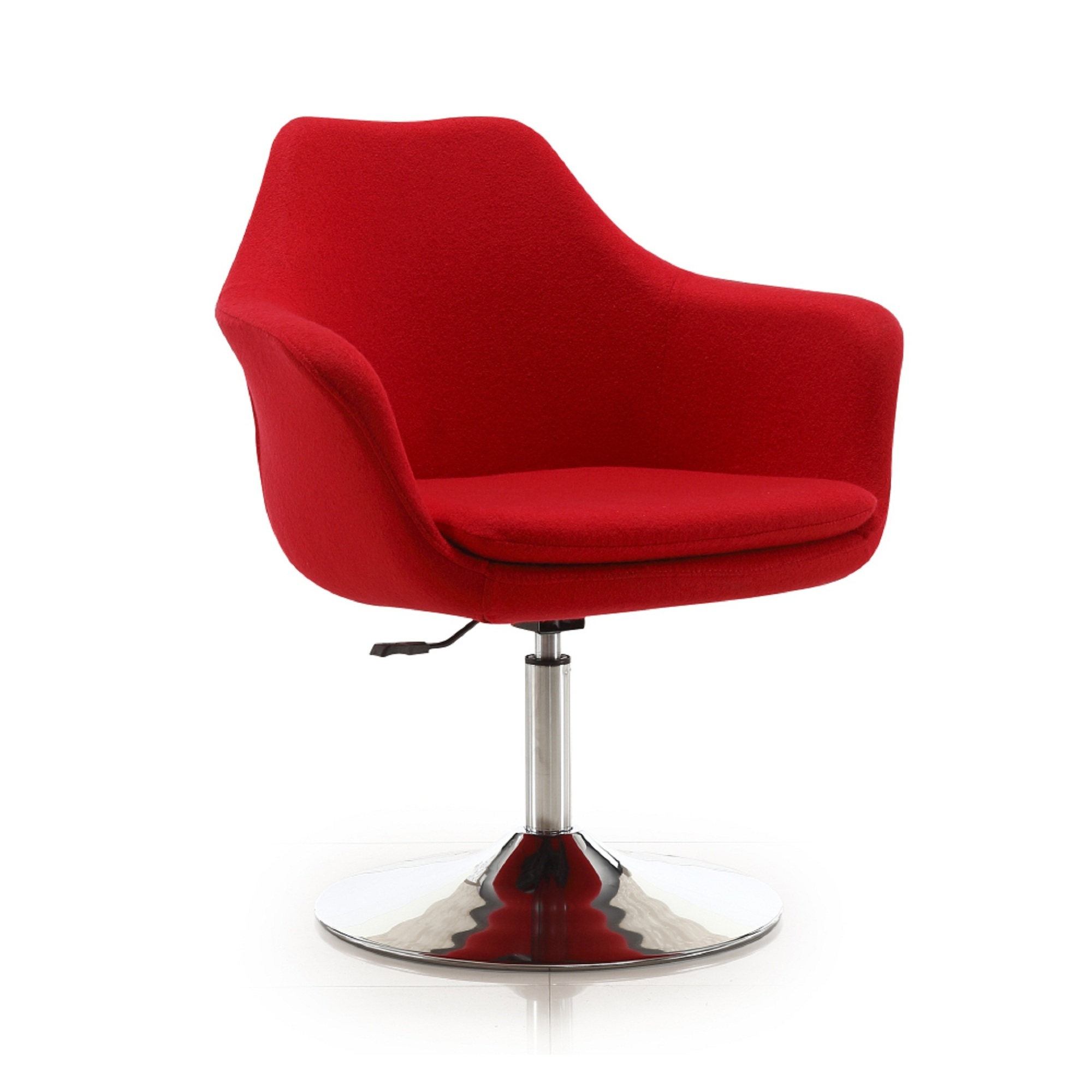 Manhattan Comfort, Kinsey Red Wool Blend Adj Ht Swivel Accent Chair, Primary Color Red, Included (qty.) 1 Model AC039