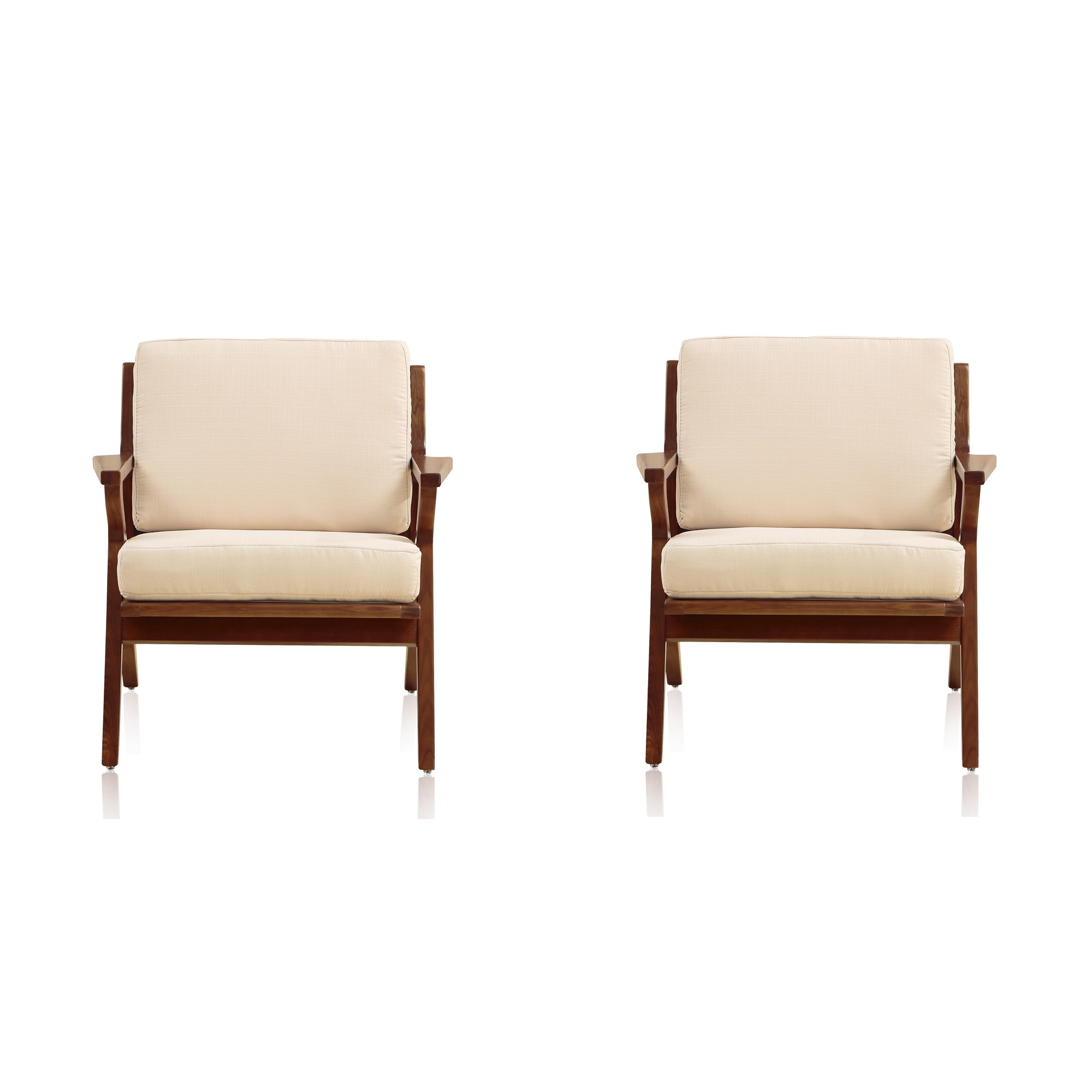 Manhattan Comfort, Martelle Cream Twill Weave Accent Chair 2 Set, Primary Color Cream, Included (qty.) 2 Model 2-AC002