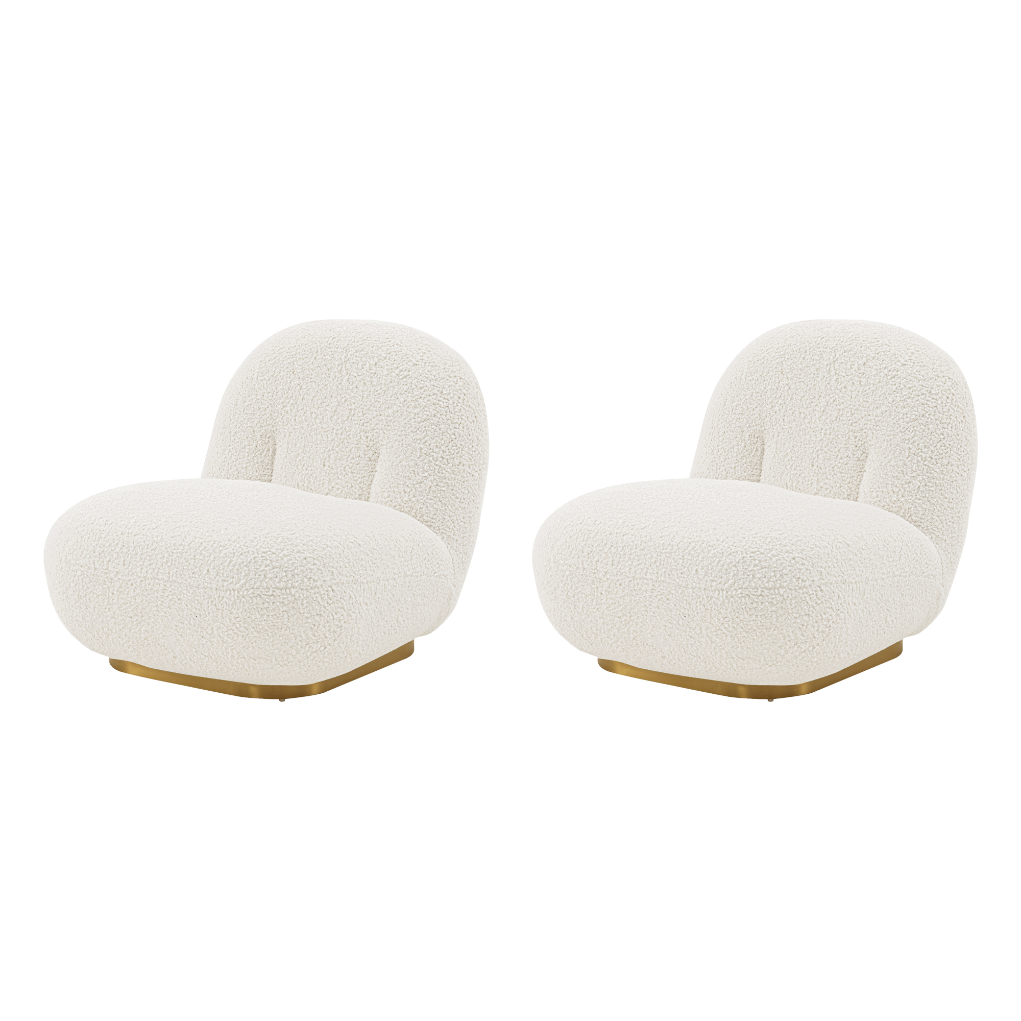 Manhattan Comfort, Modern Edina Boucle Accent Chair White Set of 2 Primary Color White, Included (qty.) 2 Model 2-AC059