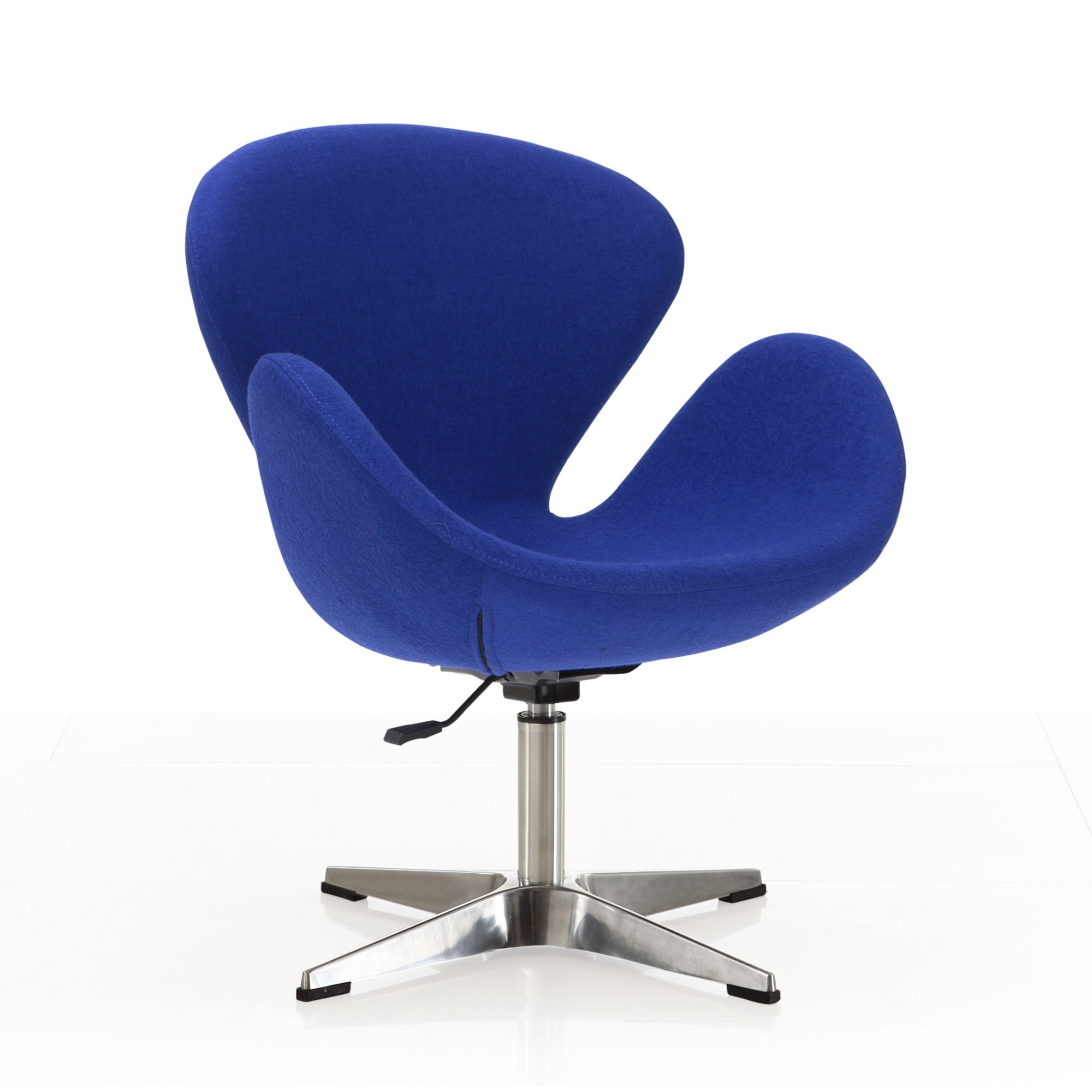 Manhattan Comfort, Raspberry Blue Wool Blend Adjustable Swivel Chair, Primary Color Blue, Included (qty.) 1 Model AC038