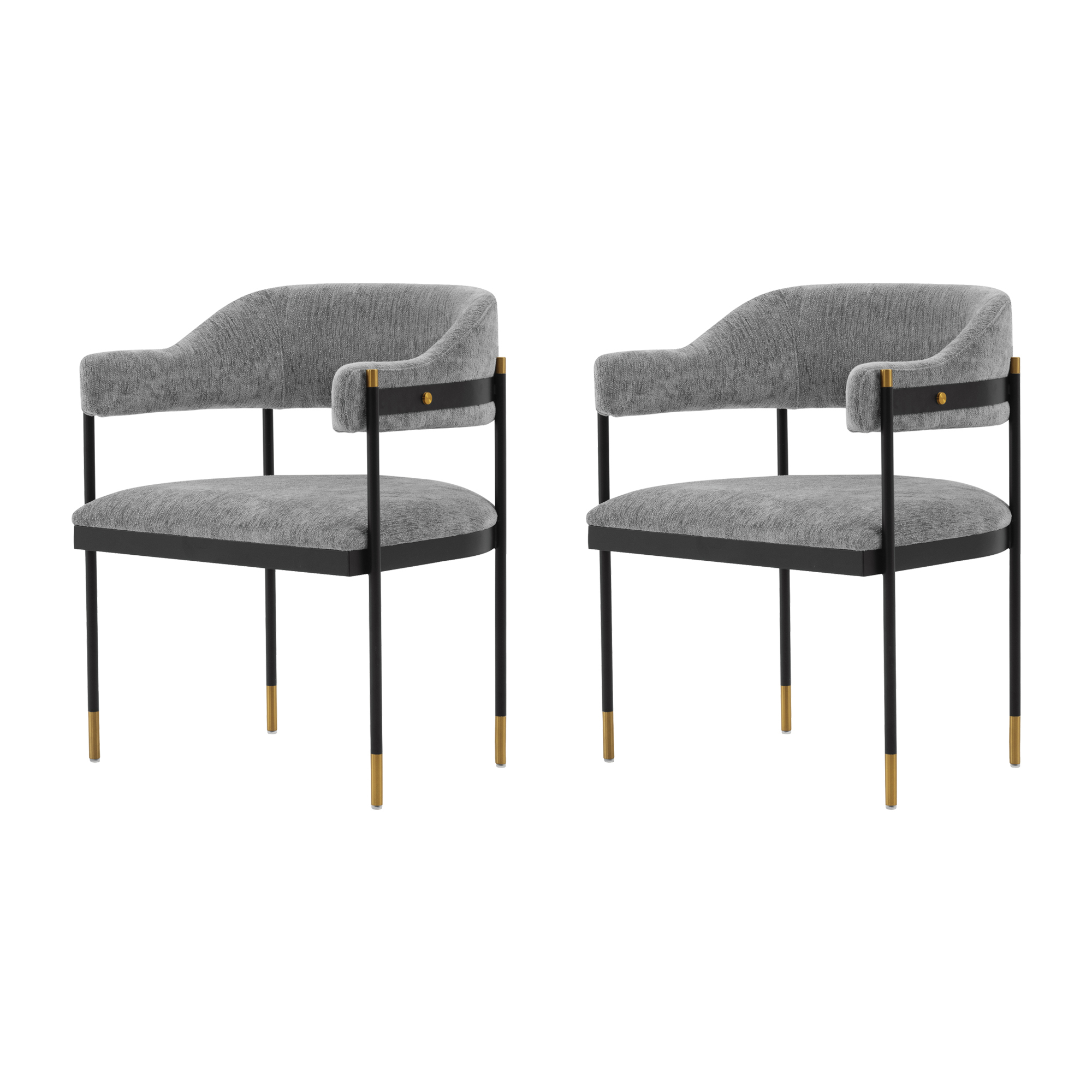 Manhattan Comfort, Modern Lia Boucle Armchair in Grey - Set of 2 Primary Color Gray, Included (qty.) 2 Model 2-DC074