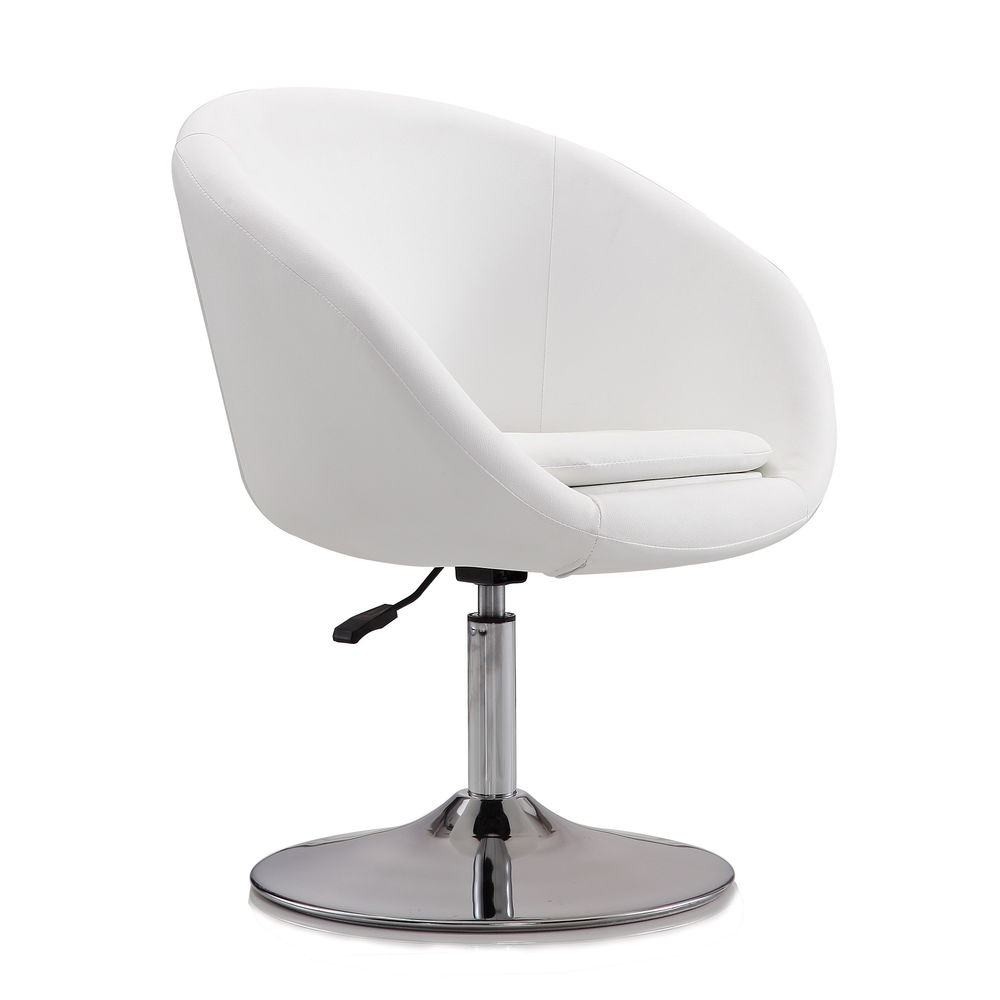 Manhattan Comfort, Hopper White Faux Leather Adjustable Height Chair, Primary Color White, Included (qty.) 1 Model AC036