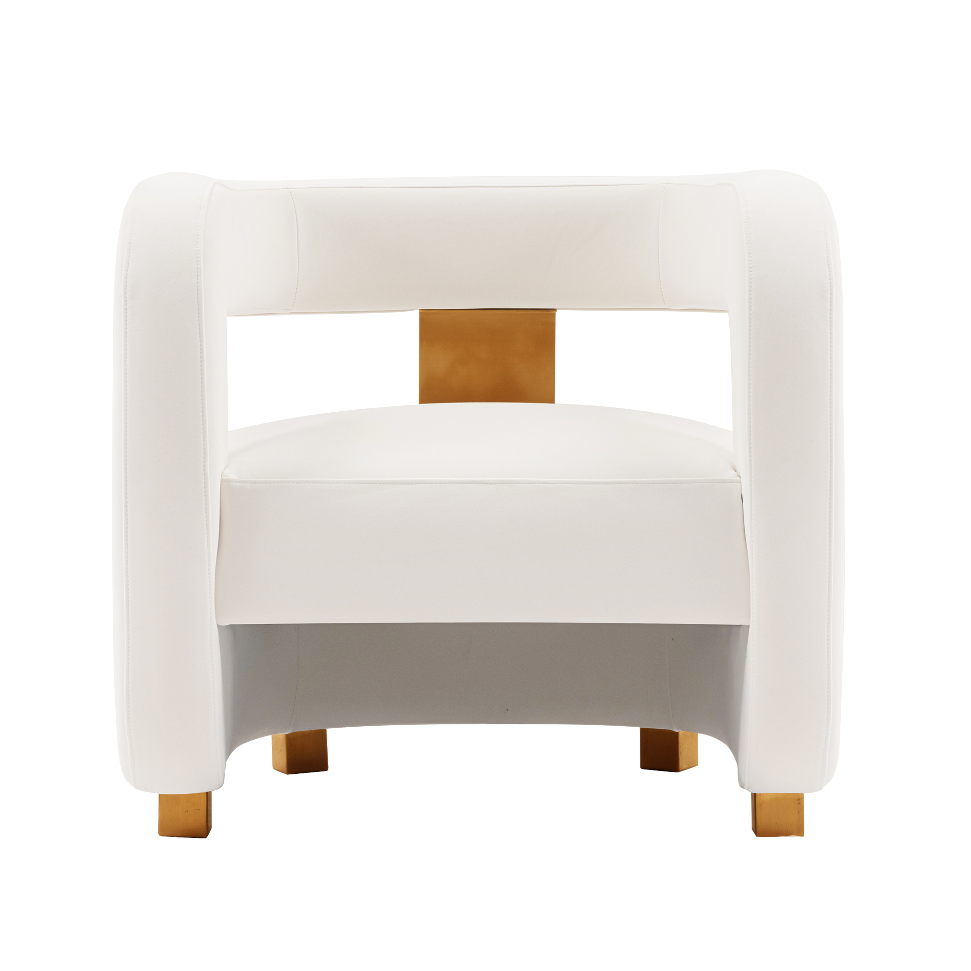 Manhattan Comfort, Modern Amirah Velvet Accent Chair in White, Primary Color White, Included (qty.) 1 Model AC060