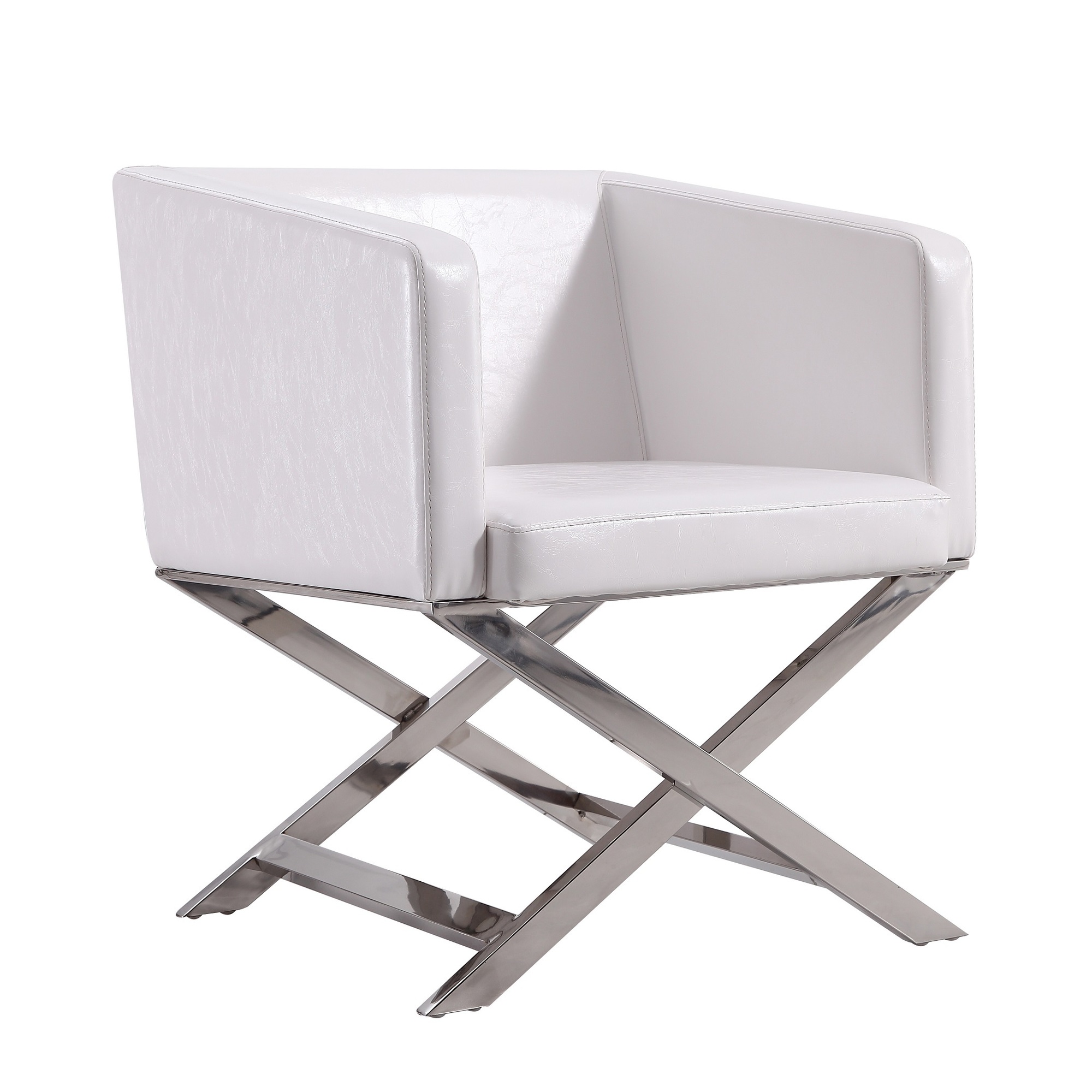 Manhattan Comfort, Hollywood White Faux Leather Lounge Accent Chair, Primary Color White, Included (qty.) 1 Model AC050