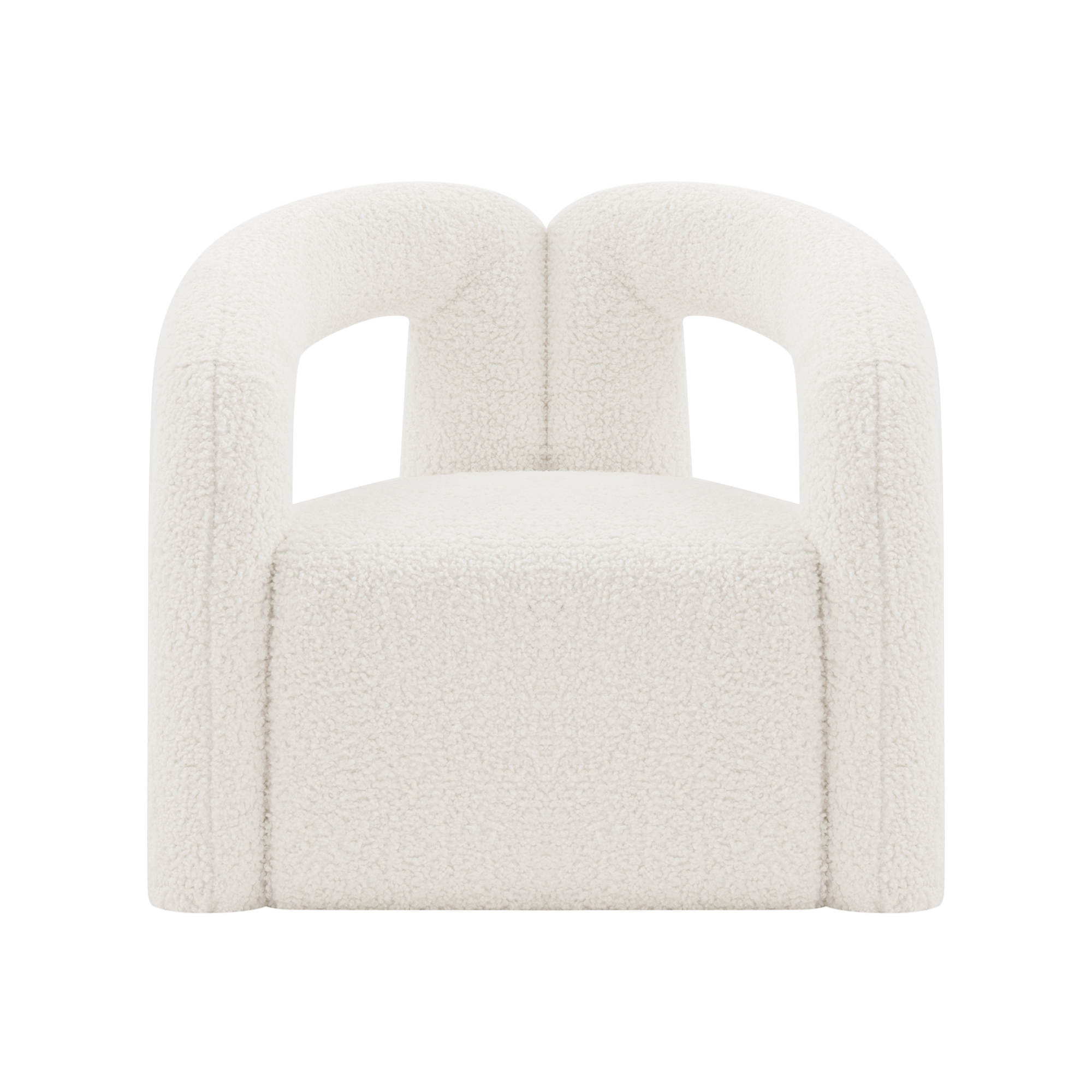 Manhattan Comfort, Modern Darian Boucle Accent Chair in Cream, Primary Color Cream, Included (qty.) 1 Model AC061