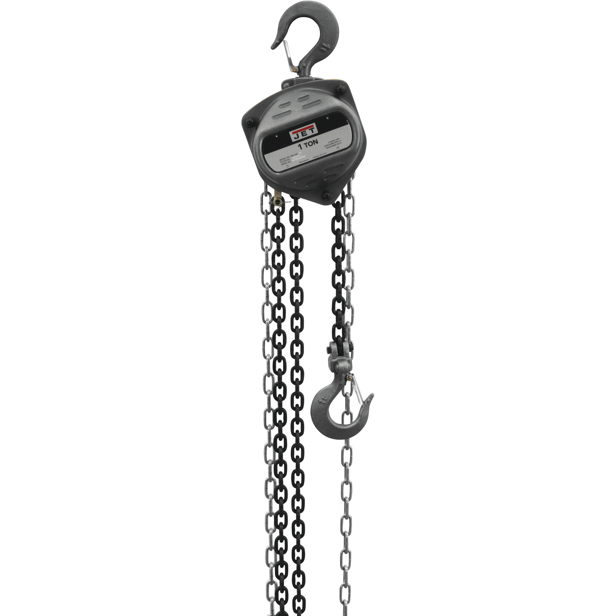 JET S90 Series Manual Chain Hoist, 1-Ton Capacity, 15ft. Lift, Model S90-100-15