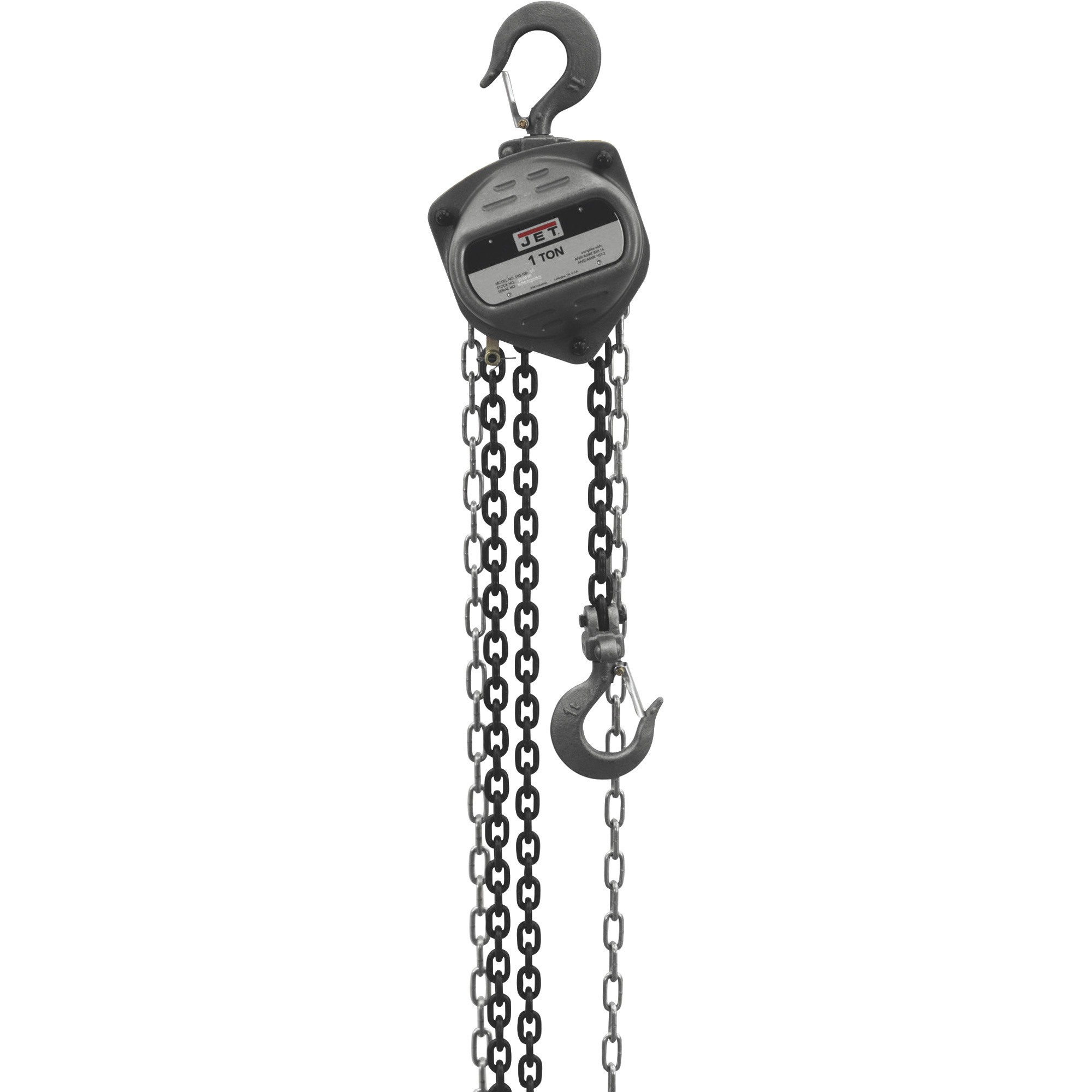 JET S90 Series Manual Chain Hoist, 1-Ton Capacity, 20ft. Lift, Model S90-100-20