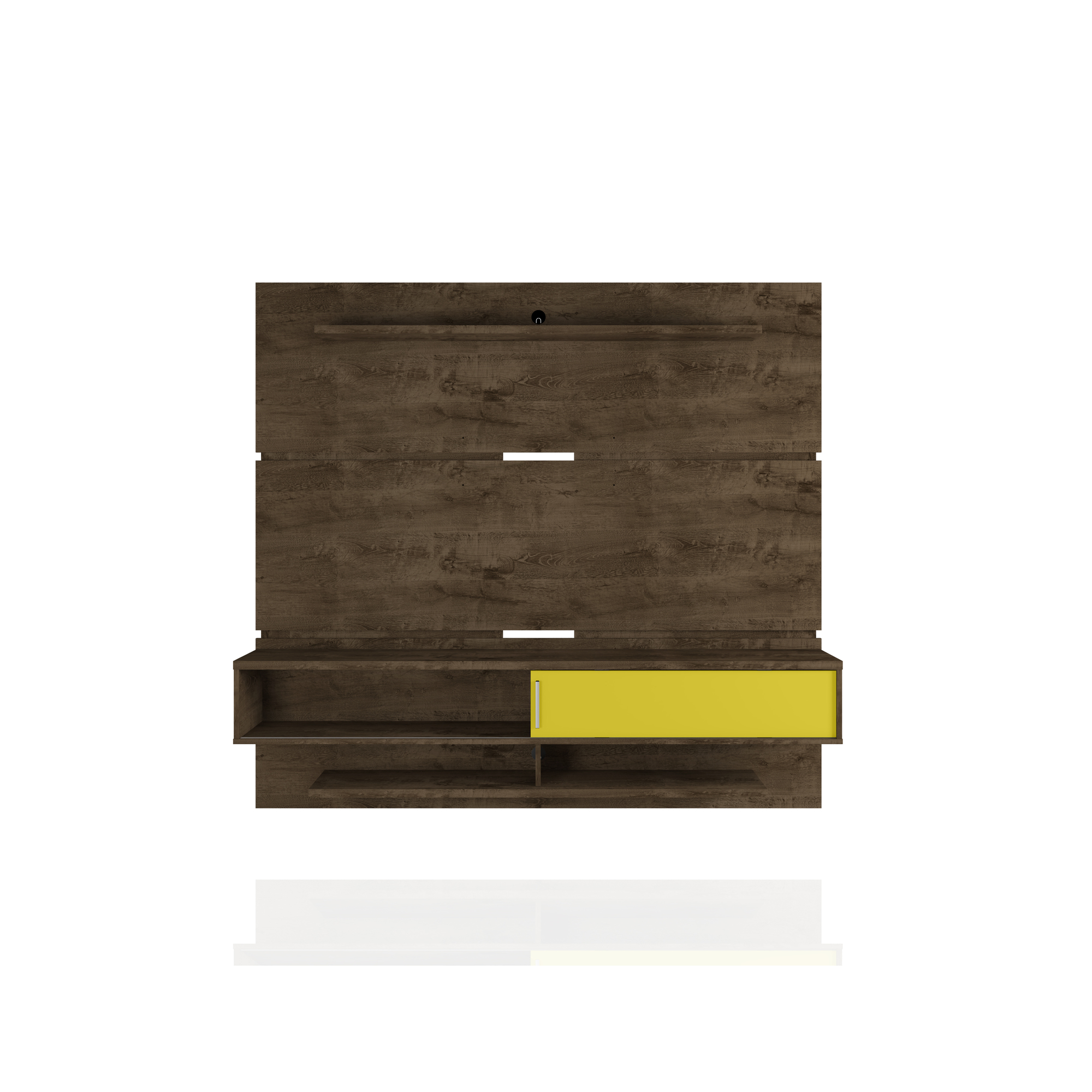 Manhattan Comfort, Astor Modern Floating Ent Cntr 2.0 Brown Yellow, Width 70.86 in, Height 65.82 in, Depth 13.38 in, Model 223BMC