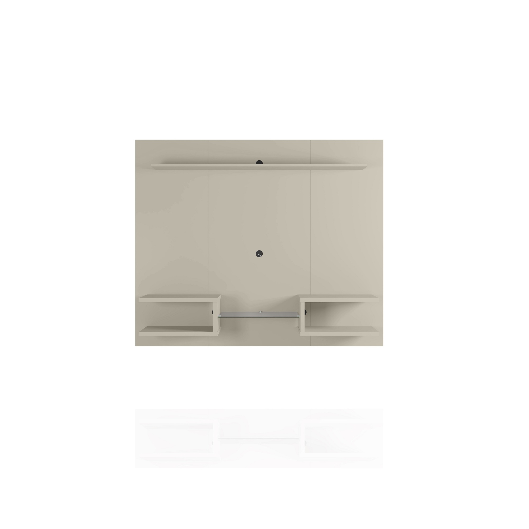 Manhattan Comfort, Plaza Modern Floating Wall Ent Cntr Off White, Width 64.25 in, Height 53.54 in, Depth 11.65 in, Model 224BMC