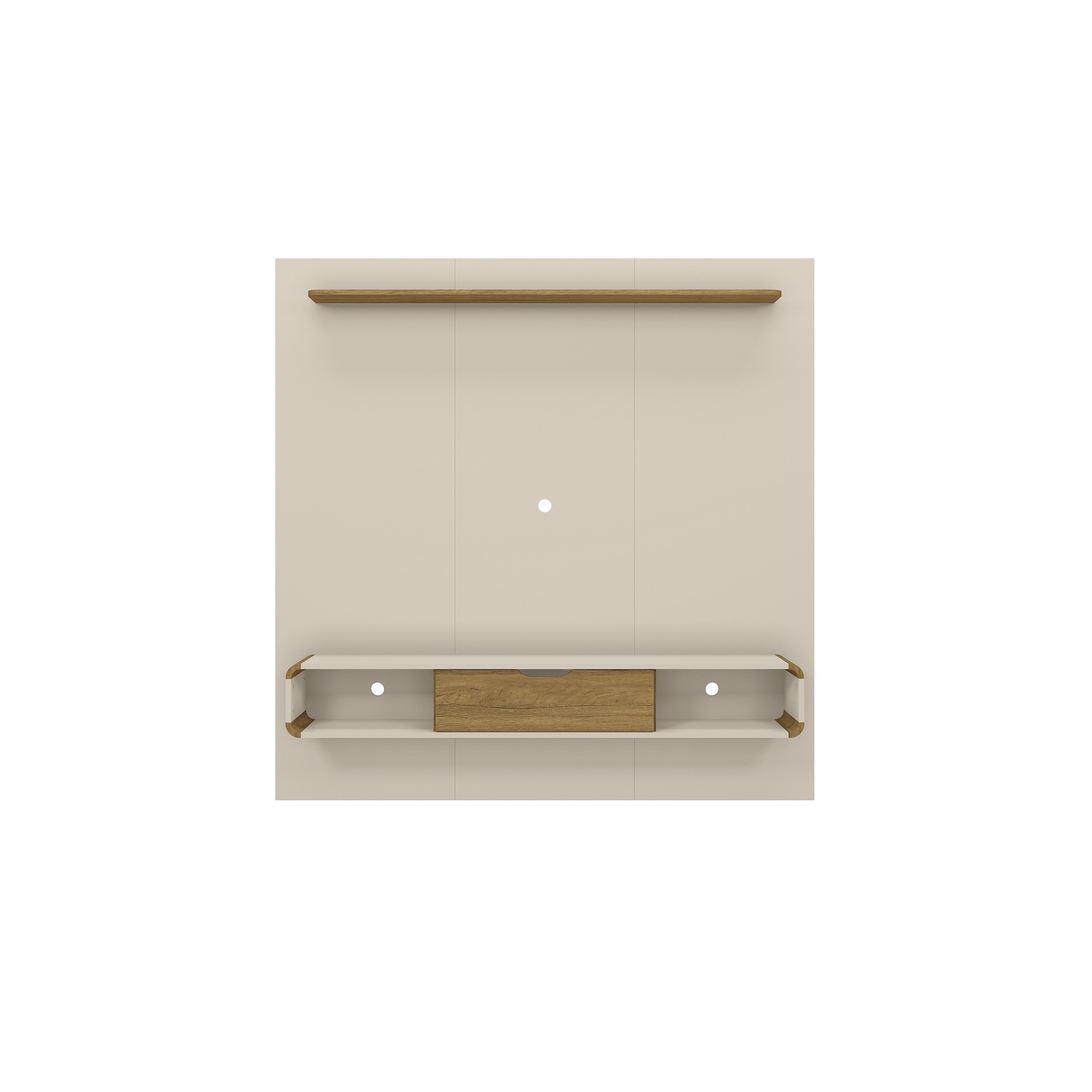 Manhattan Comfort, Camberly Floating Ent Cntr 3 Shelves Off White, Width 62.36 in, Height 63.19 in, Depth 11.65 in, Model 247BMC